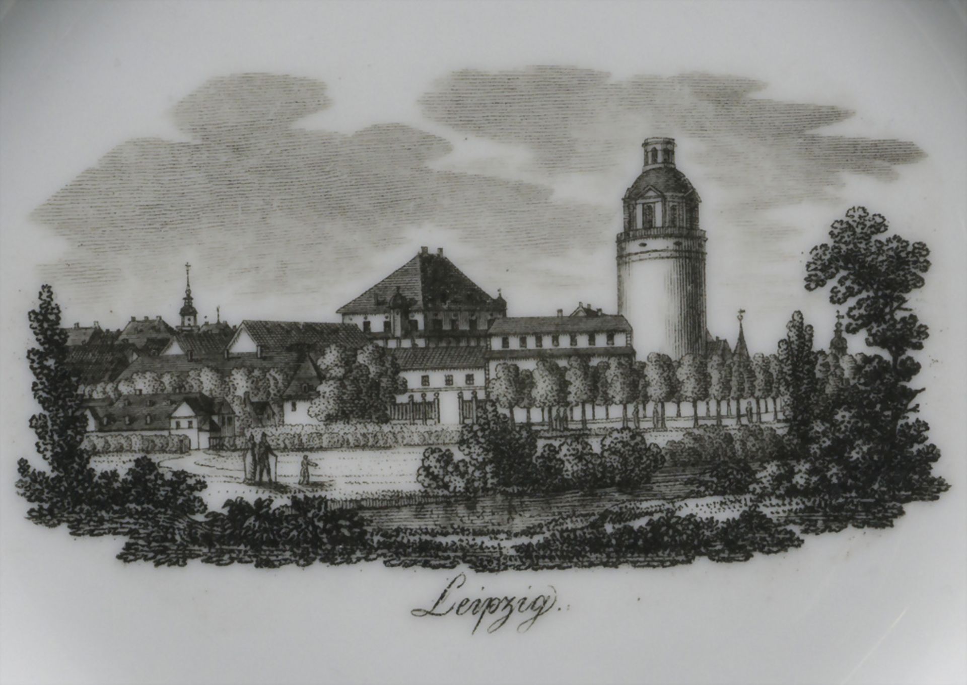 Ansichtenteller 'Leipzig' / A plate with a view of Leipzig, Meissen, um 1830 - Image 2 of 4