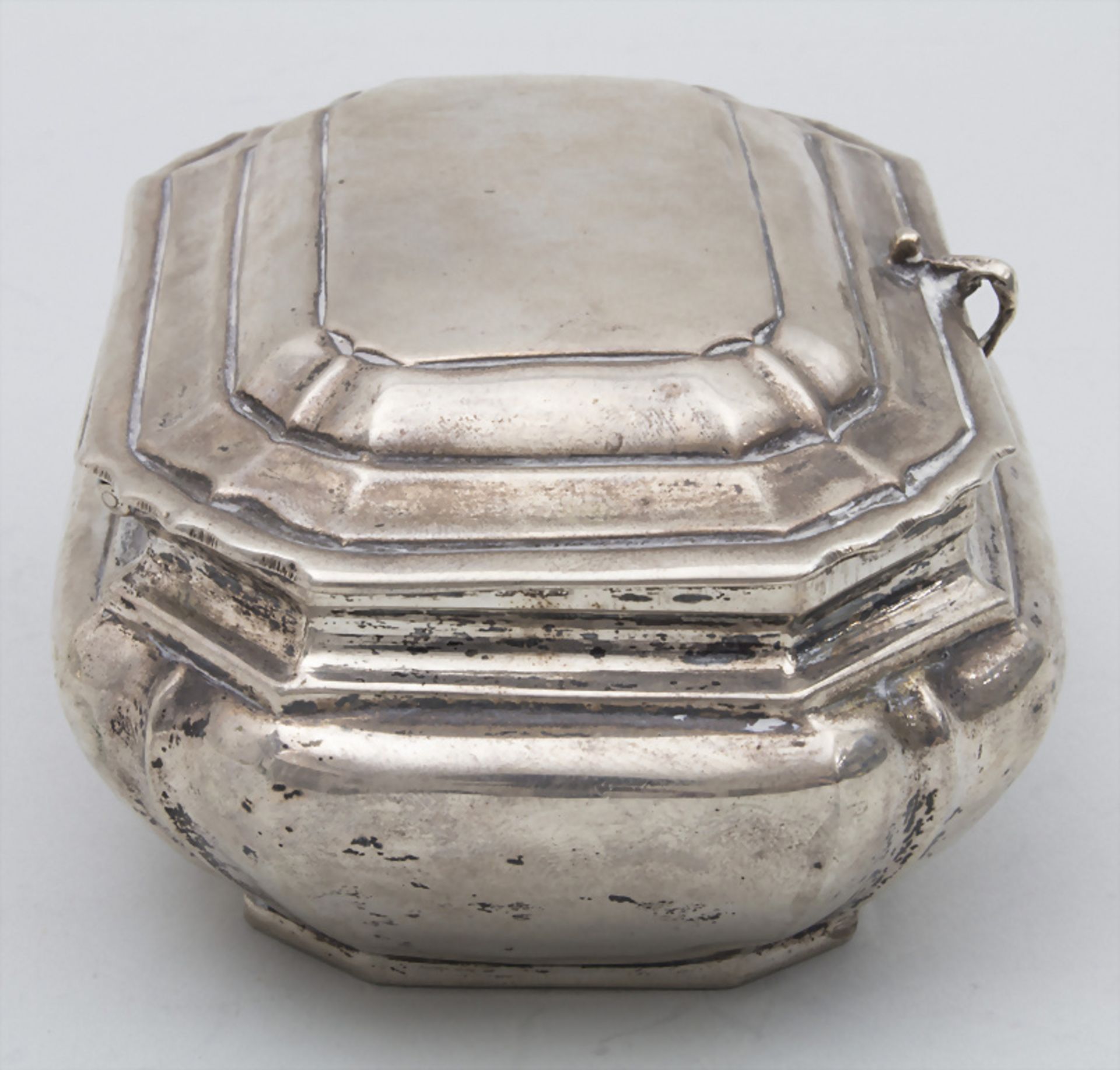 Barock Dose / A baroque silver box, Stephan Christian Wolter, Olawa / Ohlau in Schlesien, um 1725 - Bild 3 aus 8