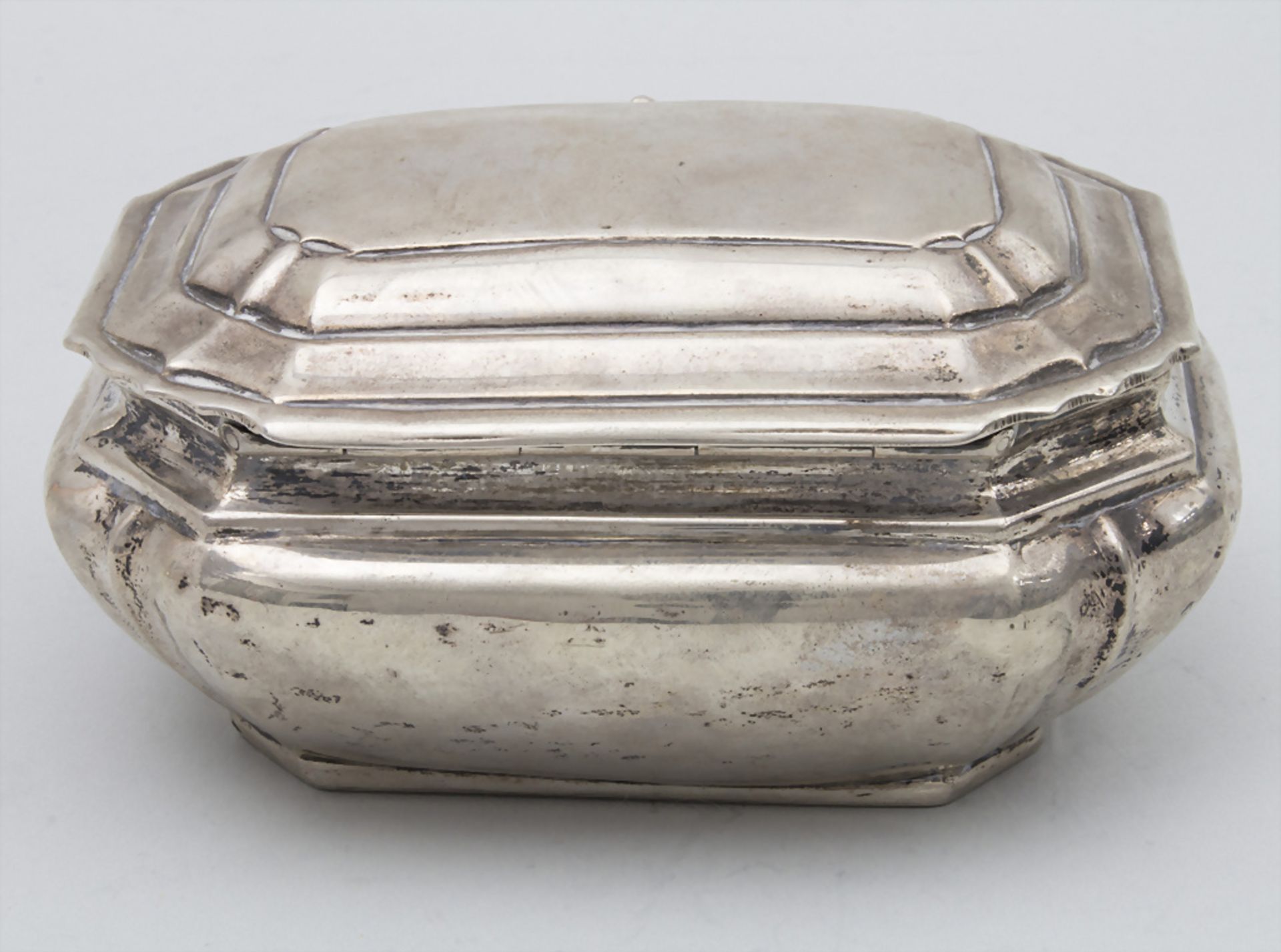 Barock Dose / A baroque silver box, Stephan Christian Wolter, Olawa / Ohlau in Schlesien, um 1725 - Bild 2 aus 8