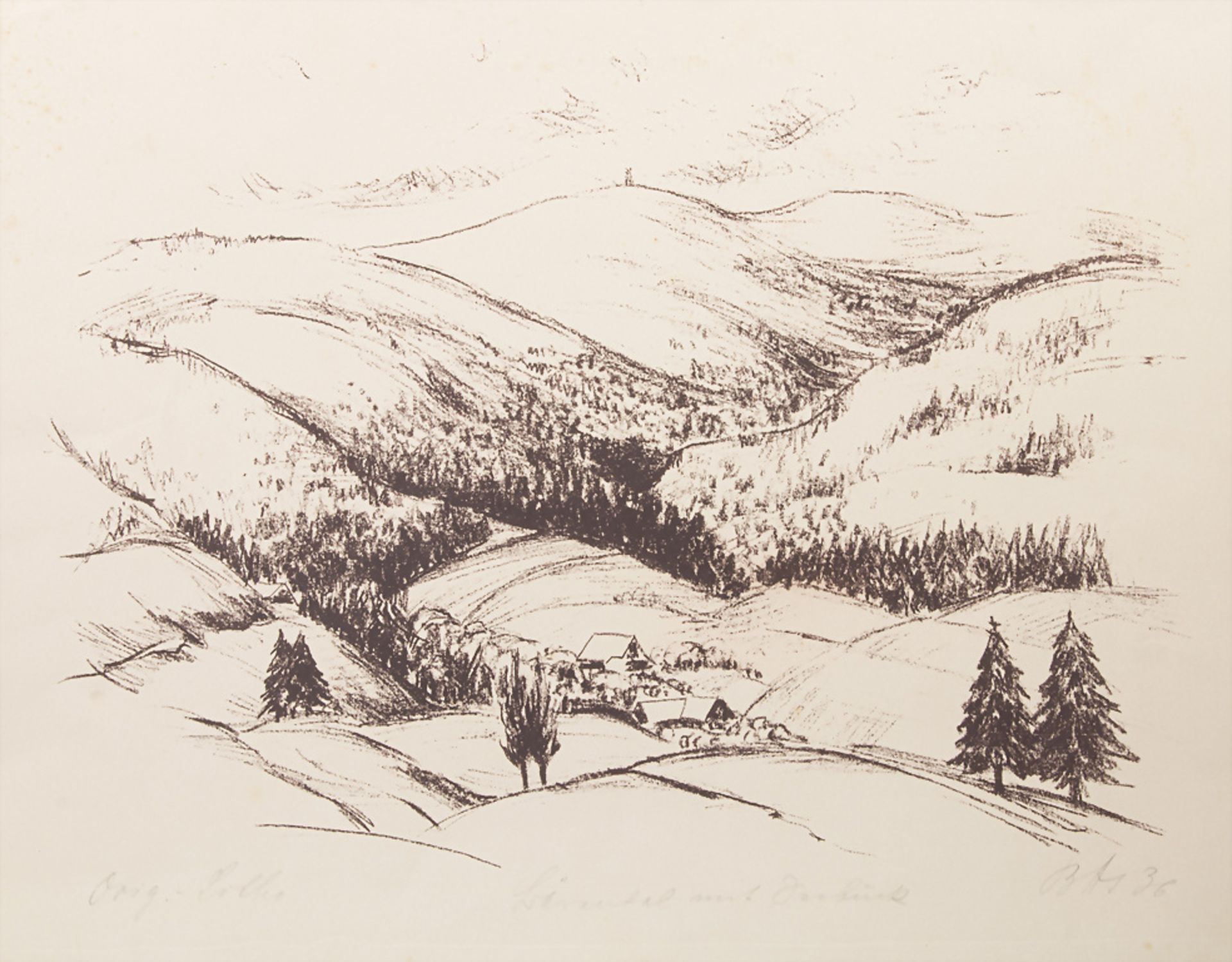 Künstler der 1930er Jahre, 2 Landschaften 'Feldberg' und 'Löwental' / 2 landscapes 'Feldberg' ... - Bild 6 aus 9
