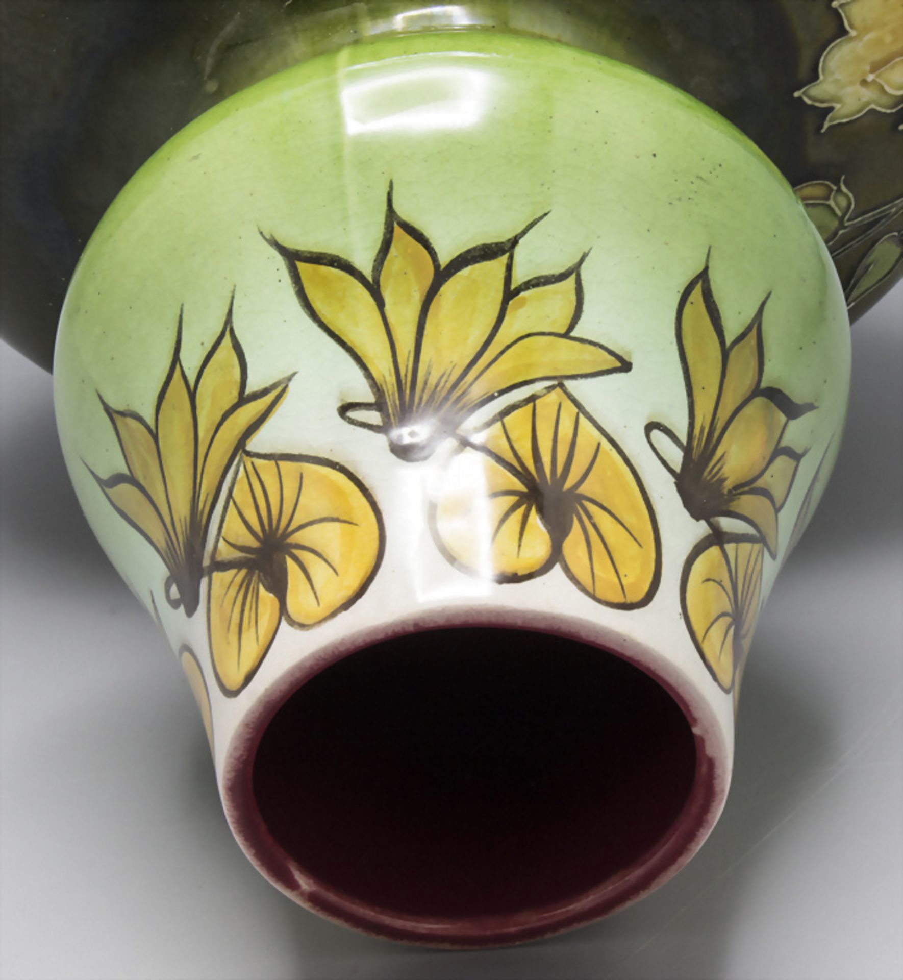 Paar Jugendstil Vasen mit Blumendekor / A pair of Art Nouveau vases with flowers, Frankreich, ... - Image 12 of 14