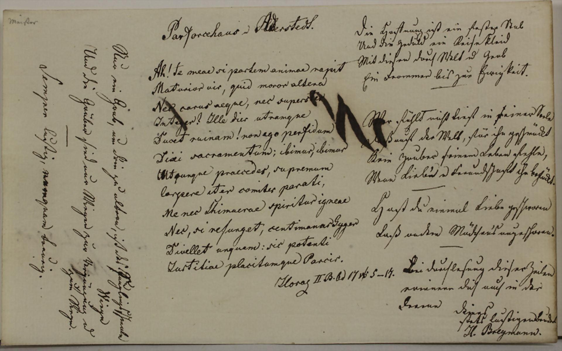 Konvolut aus 31 Stammbuchblättern der Frankonia-Verbindung, Bernburg, um 1820 - Image 10 of 25