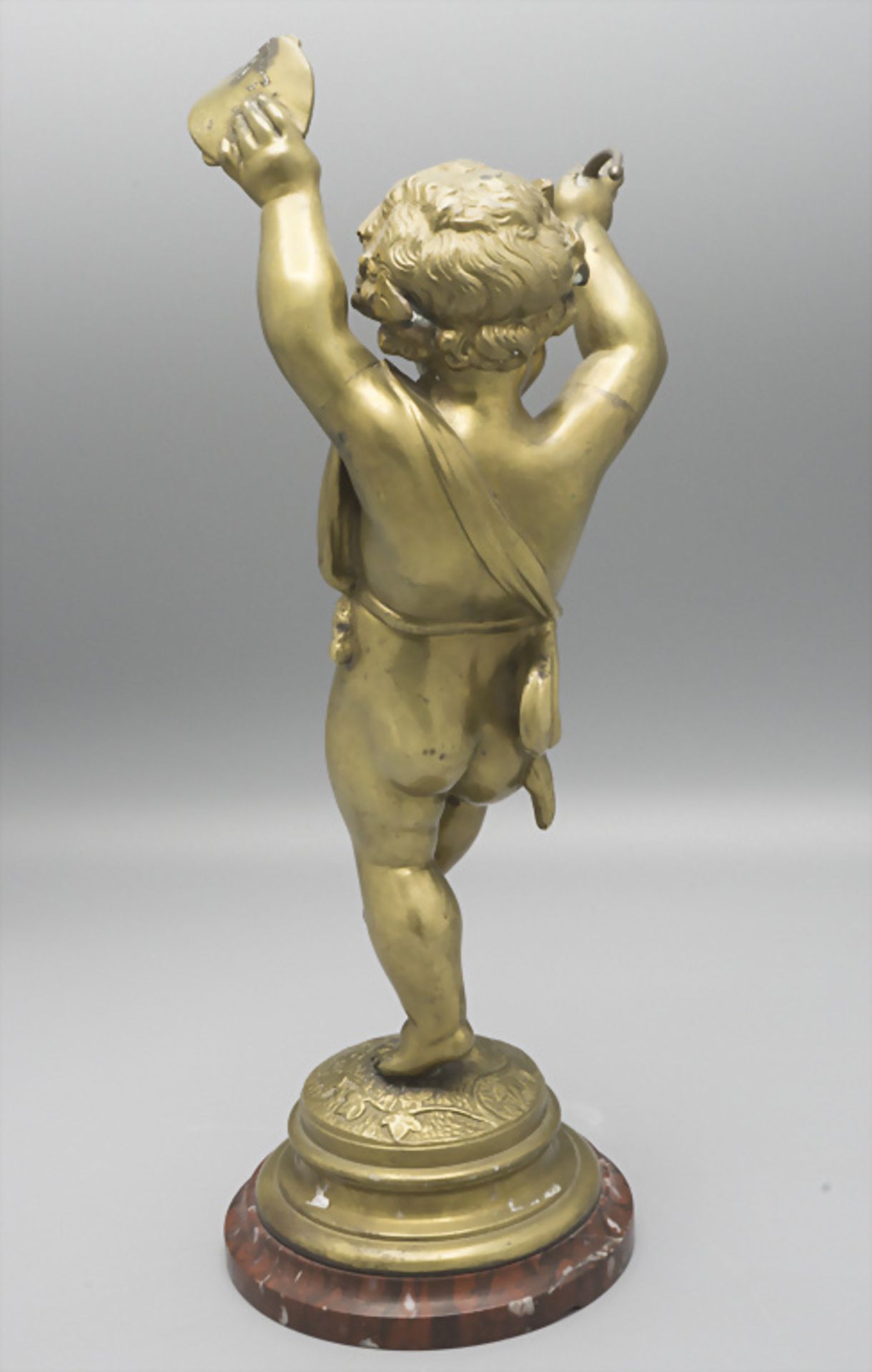 Bronze 'tanzender barocker Bacchant' auf Marmorsockel / A bronze of a dancing bacchante, 19. Jh. - Bild 3 aus 3
