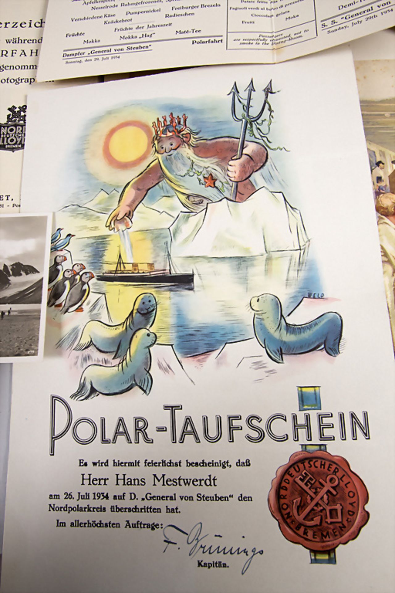 Konvolut Dokumente und Fotografien zur Nordlandfahrt 1934 - Image 10 of 10