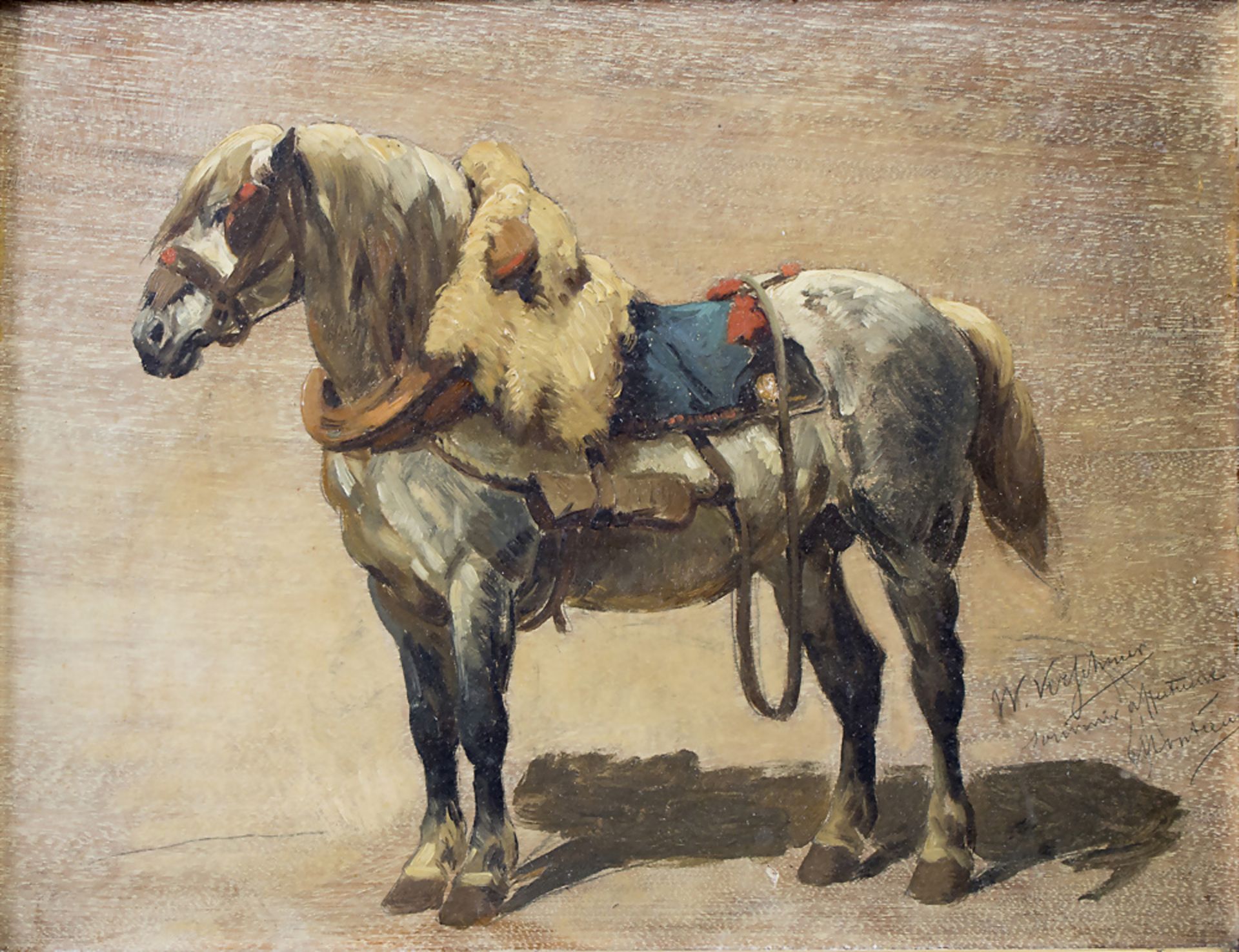 Künstler Ende 19. Jh., 'Gesatteltes Pferd' / 'A saddled horse'