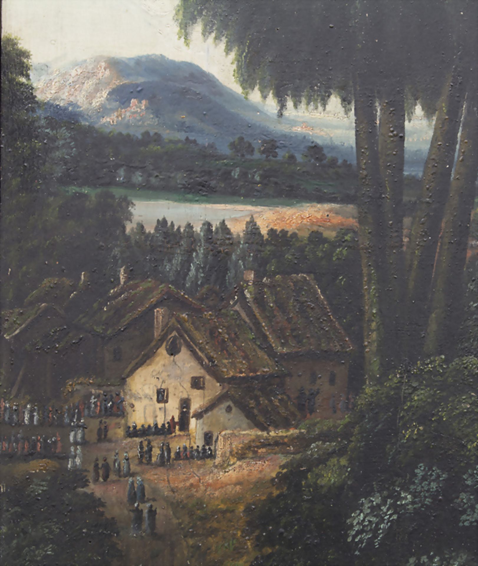 Künstler des 18. Jh., 'Hügellandschaft mit Figurenstaffage' / 'A hilly landscape with figures' - Bild 3 aus 9