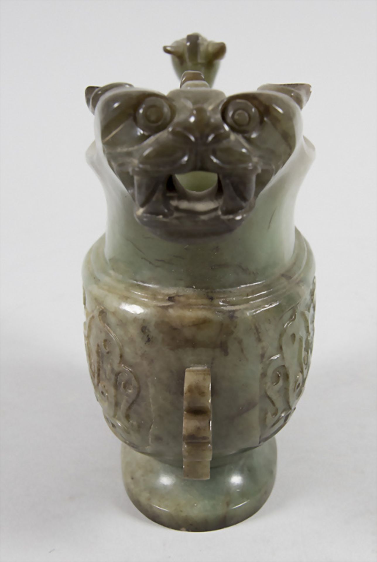 Jade-Ritualgefäß / A jade ritual vessel, China, um 1900 - Bild 2 aus 7