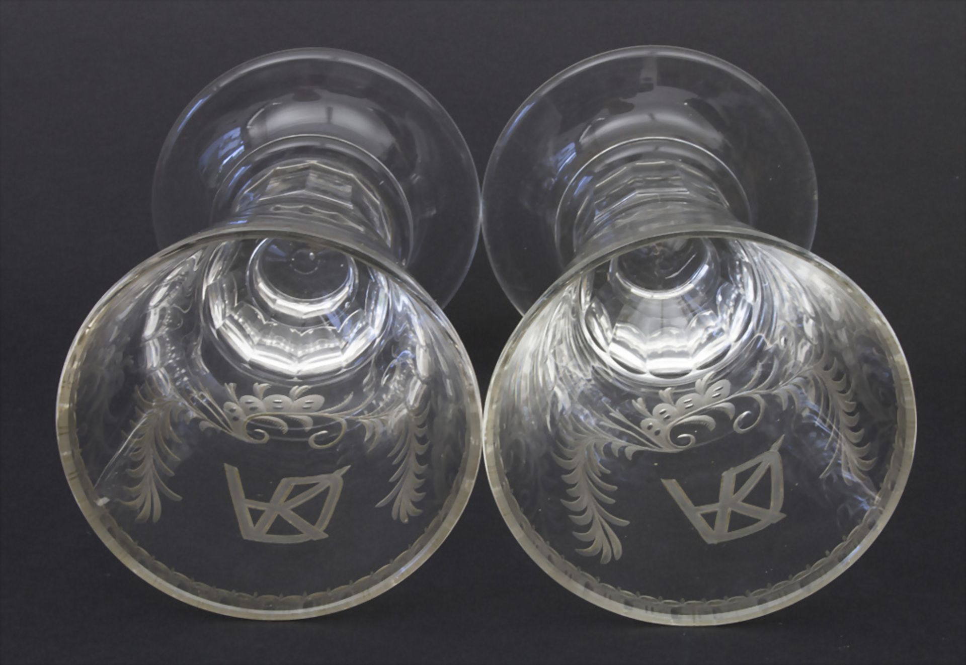 2 Kelchgläser / 2 glasses, J. & L. Lobmeyr, Wien, um 1880 - Bild 4 aus 5