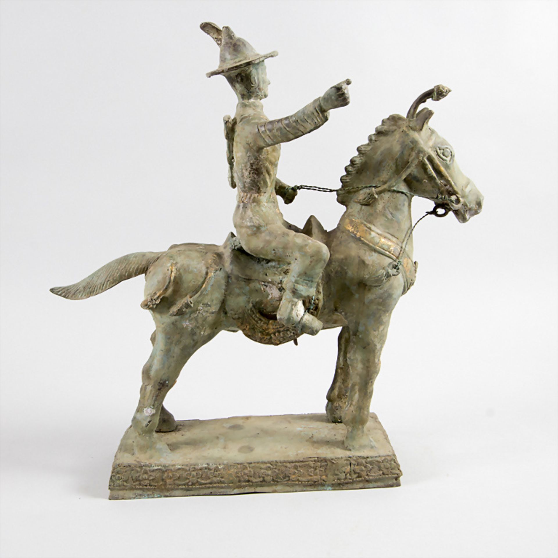 Bronzeplastik 'Jäger zu Pferd' / 'A hunter on a horse'