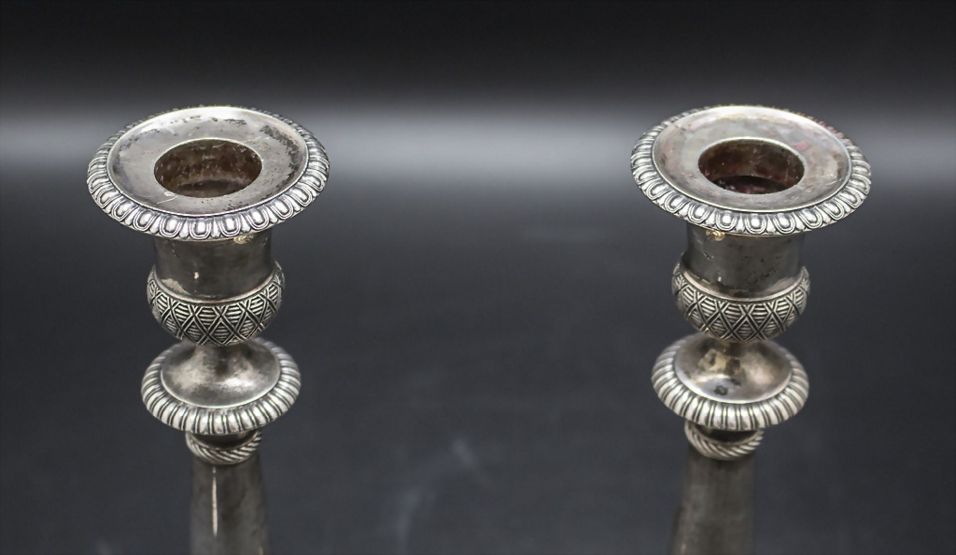 Paar Empire Kerzenleuchter / A pair of Empire silver candlesticks, Venedig/Venice, um 1820 - Image 7 of 7