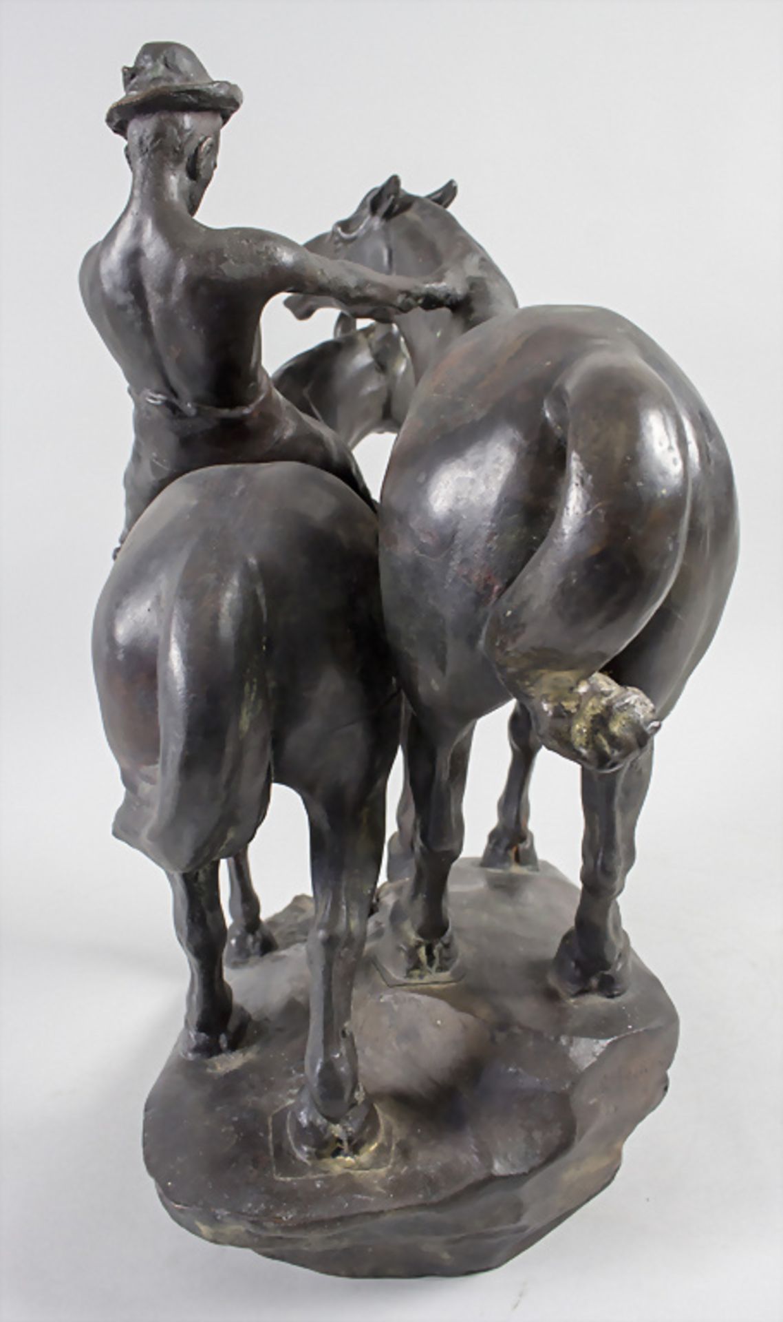 Leonhard Zeiher, 'Junge mit zwei Pferden' / 'A boy with two horses', Berlin, um 1910 - Bild 3 aus 10