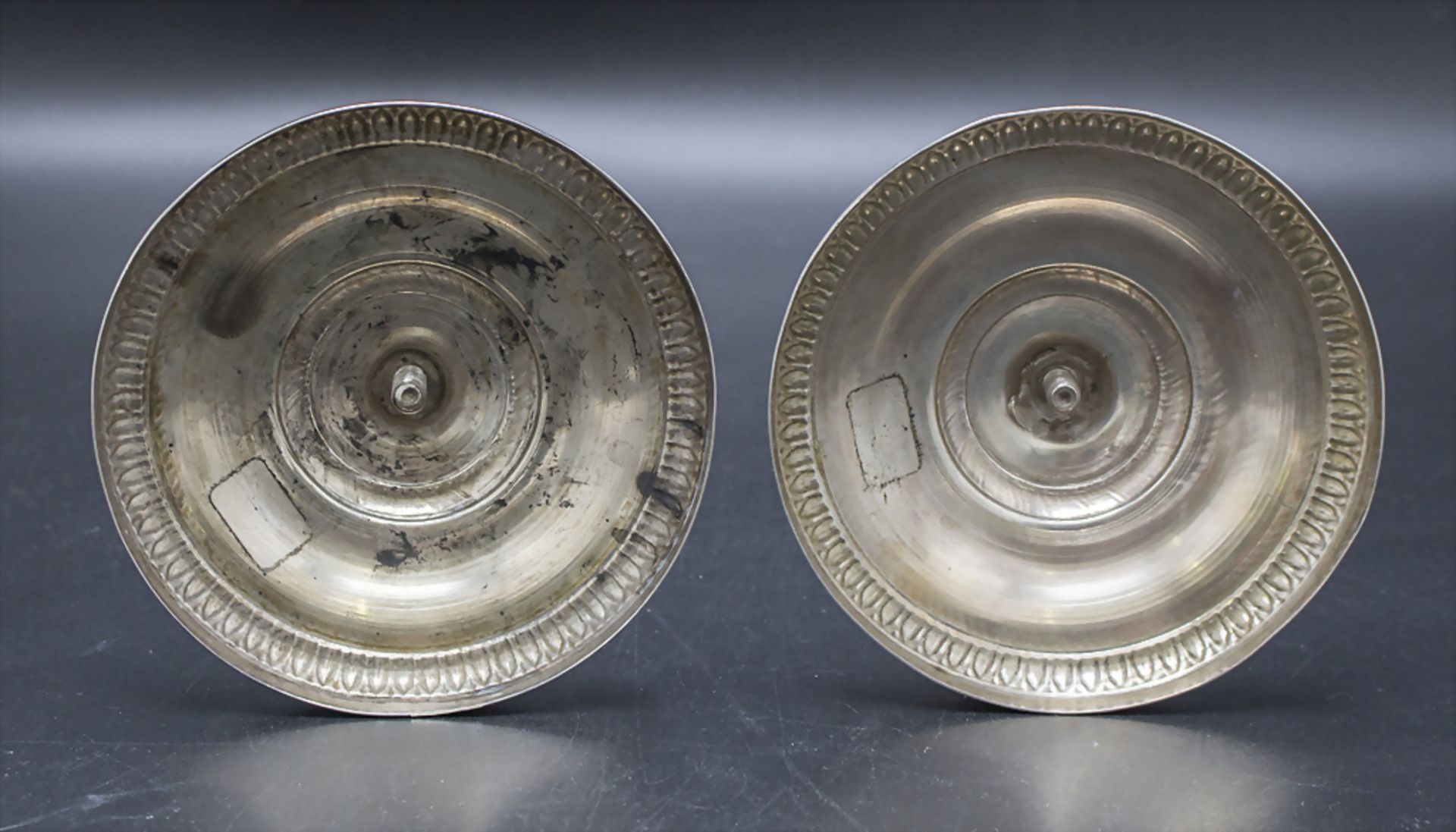 Paar Empire Kerzenleuchter / A pair of Empire silver candlesticks, Venedig/Venice, um 1820 - Image 3 of 7