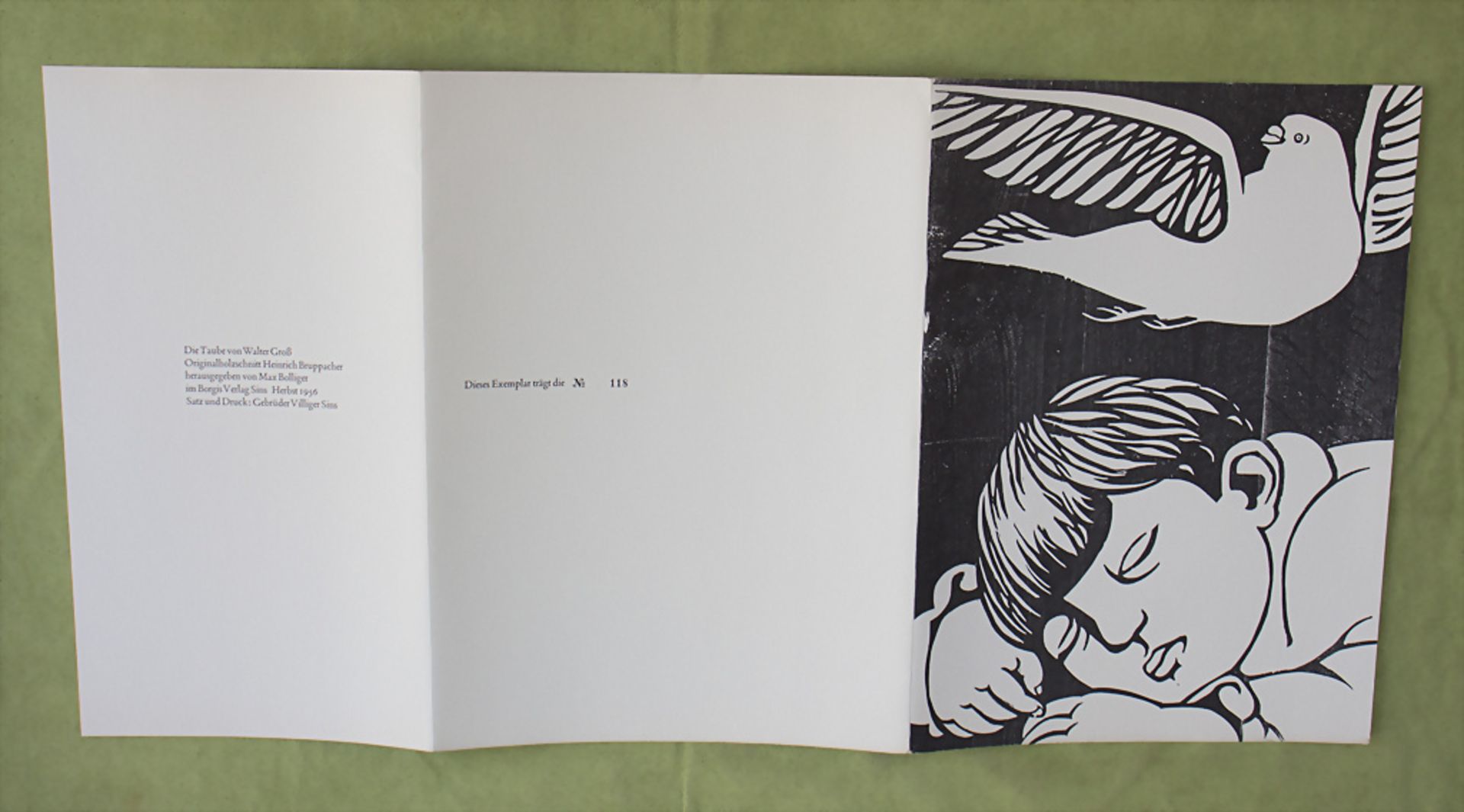 Poesie, Walter Groß: Die Taube, hg. von Max Bollinger, Sins, 1956