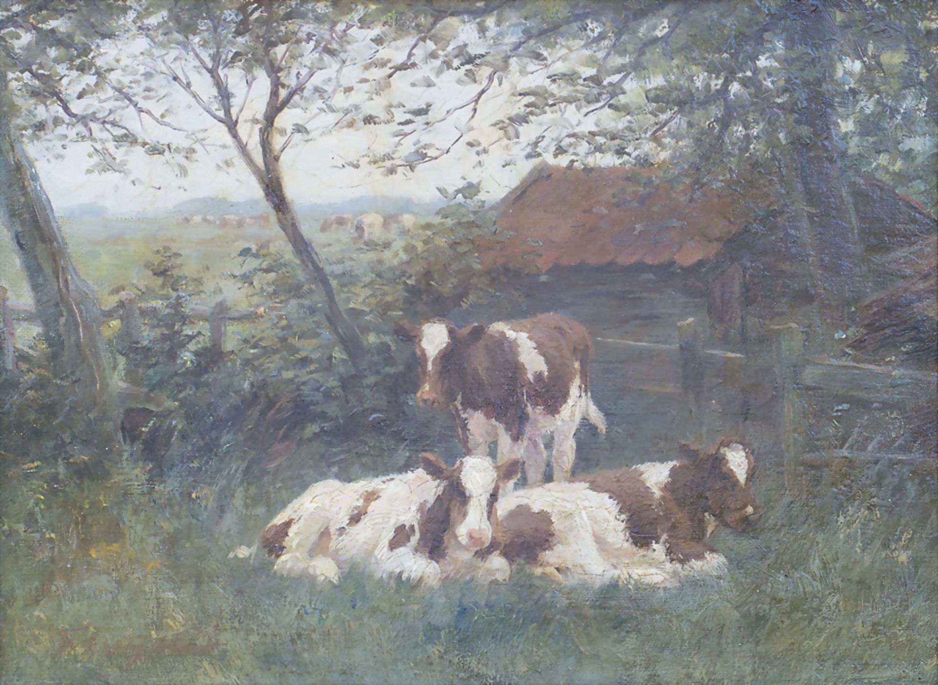 Frederik Engel (1872-1958), 'Rustende kalfies' / 'Resting calves', um 1900