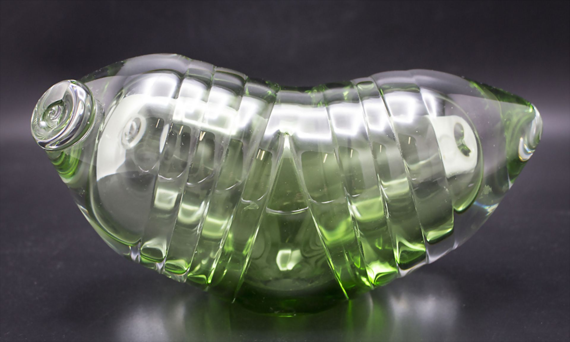 Tierplastik 'Raupe' / A glass figure 'caterpillar', Hans Löddel, Lauscha, 1991