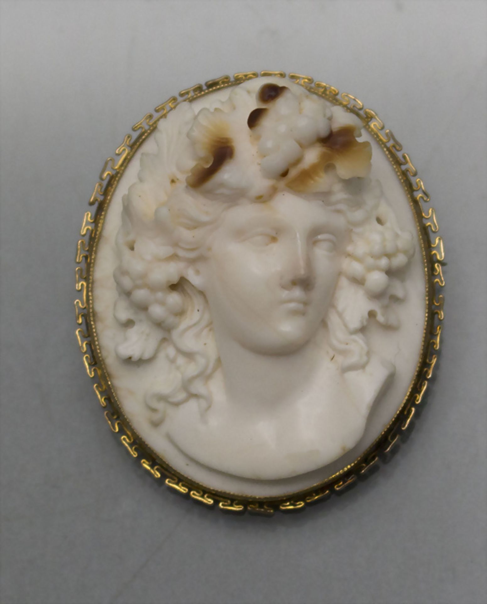 Kamee Brosche / A cameo brooch in a gold frame