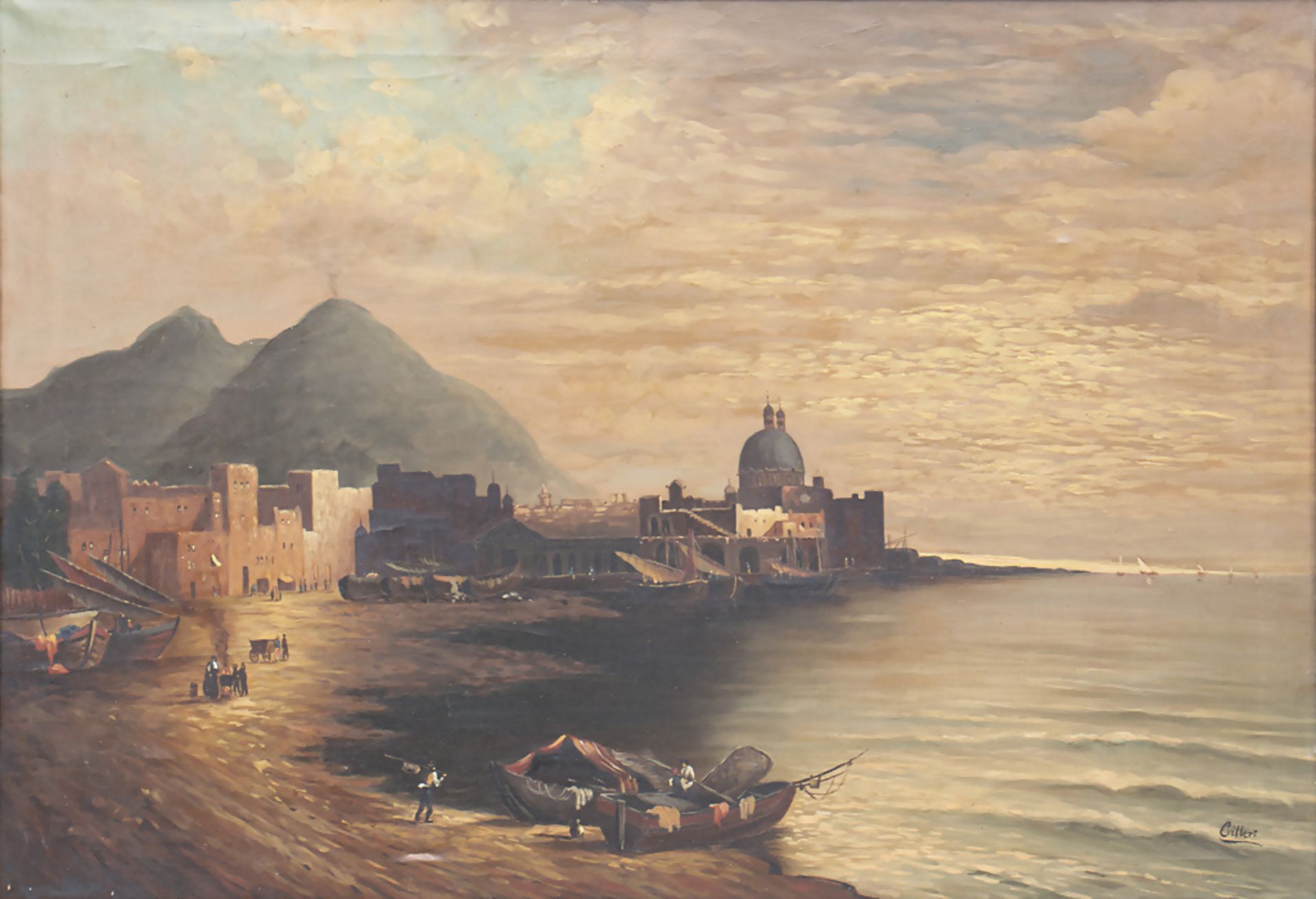 Karl Kaufmann (1843-1905), 'Neapelansicht mit Vesuv' / 'A view of Naples with Vesuv', 19. Jh.