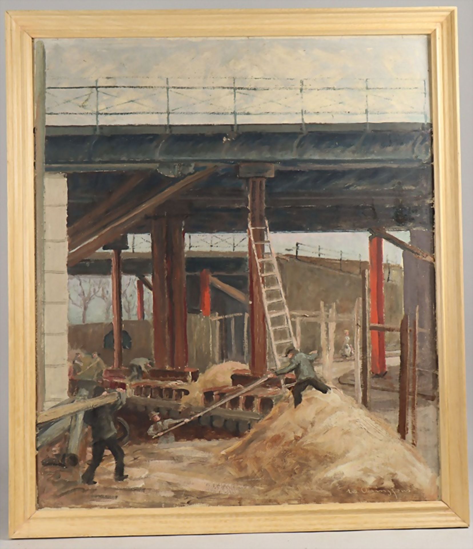 Ewald Oesinghaus (1904-1963), 'Brückenbauer am Werk' / 'Bridge builders at work', 20. Jh.