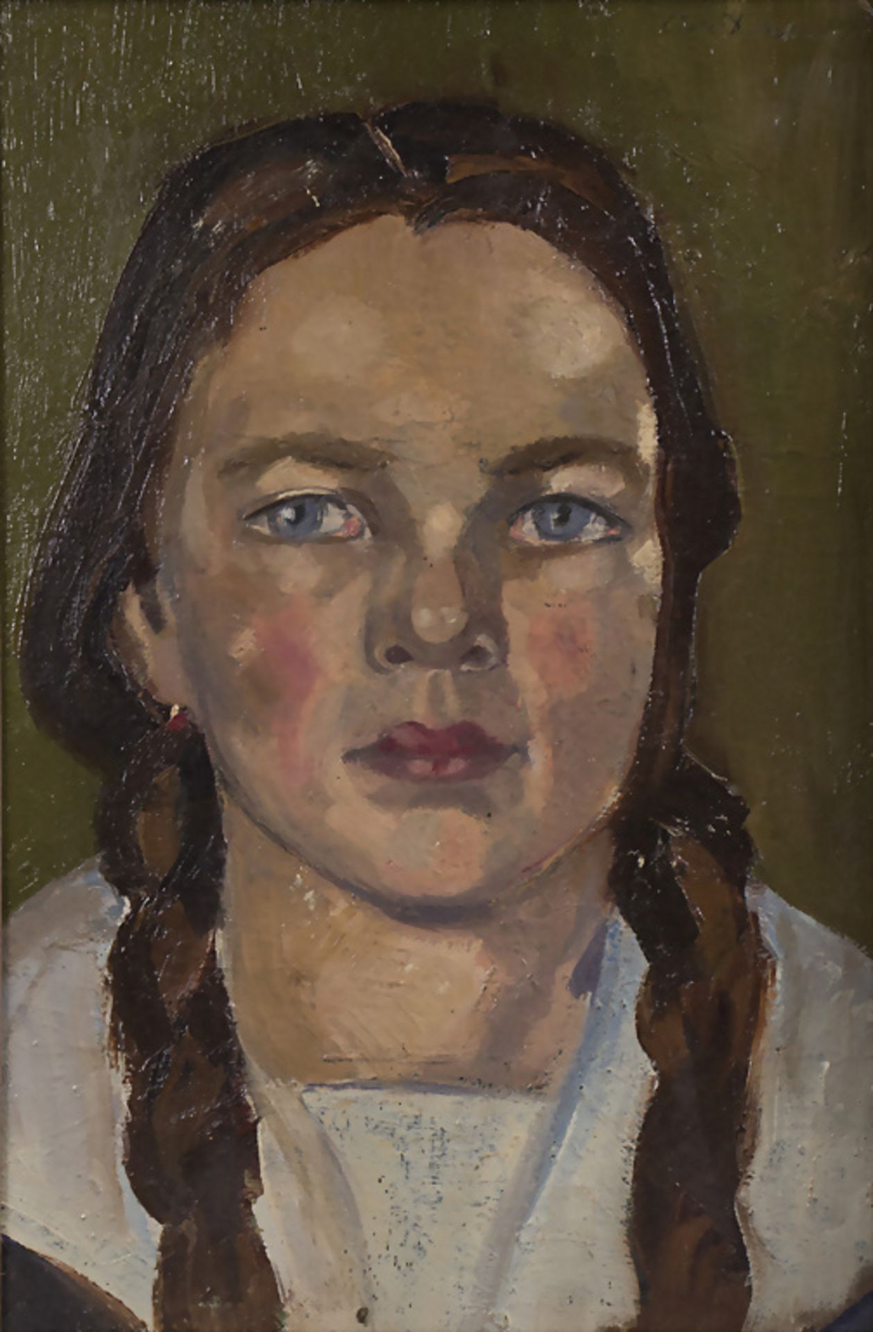 Otto Ditscher (1903-1987), 'Mädchenporträt mit Flechtzöpfen' / 'A portrait of a girl with ...