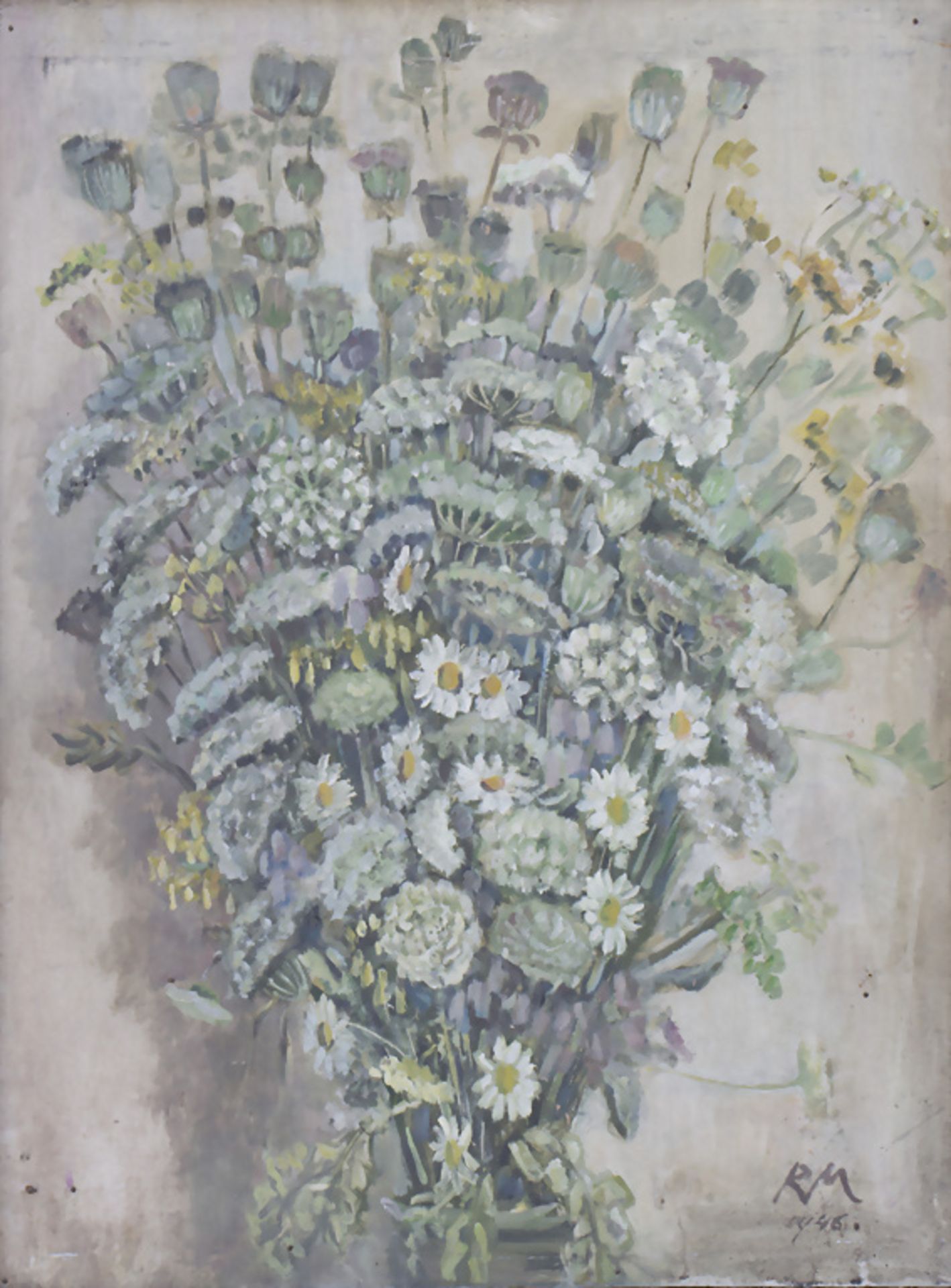 Rolf Müller-Landau (1903-1956), 'Wiesenstrauß mit Margueriten' / 'A meadow bouquet with ...