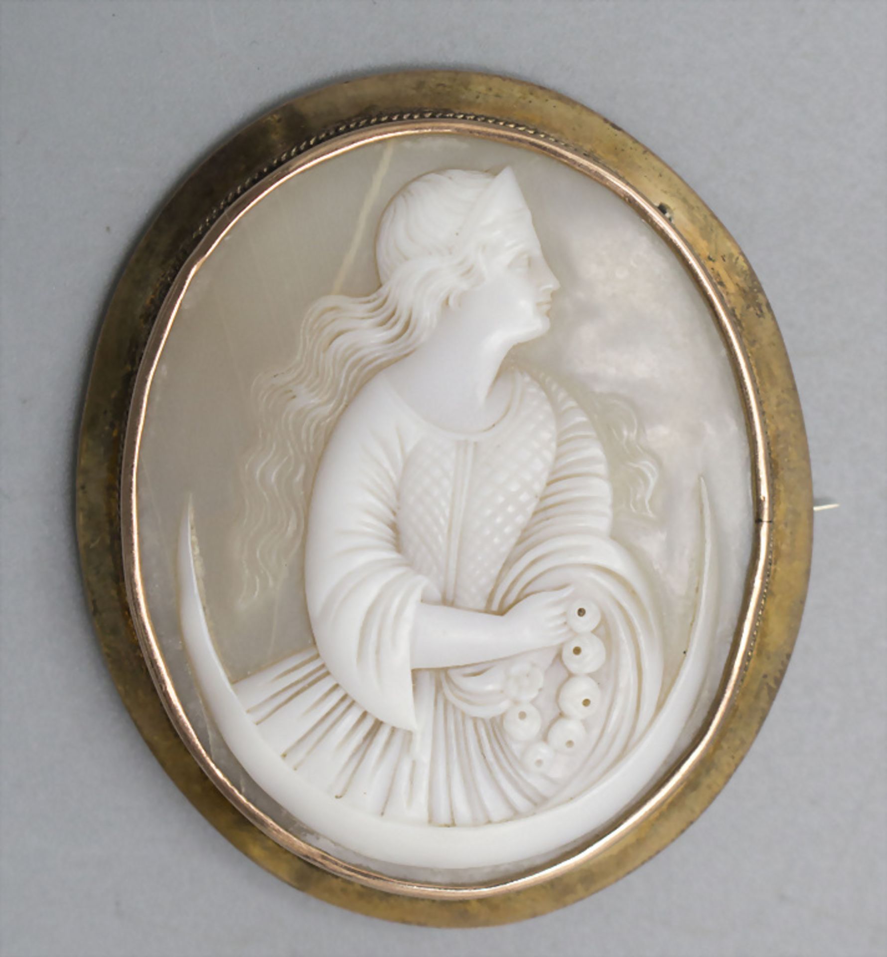 Kamee Anhänger / An 9 ct gold pendant with cameo, 19. Jh.