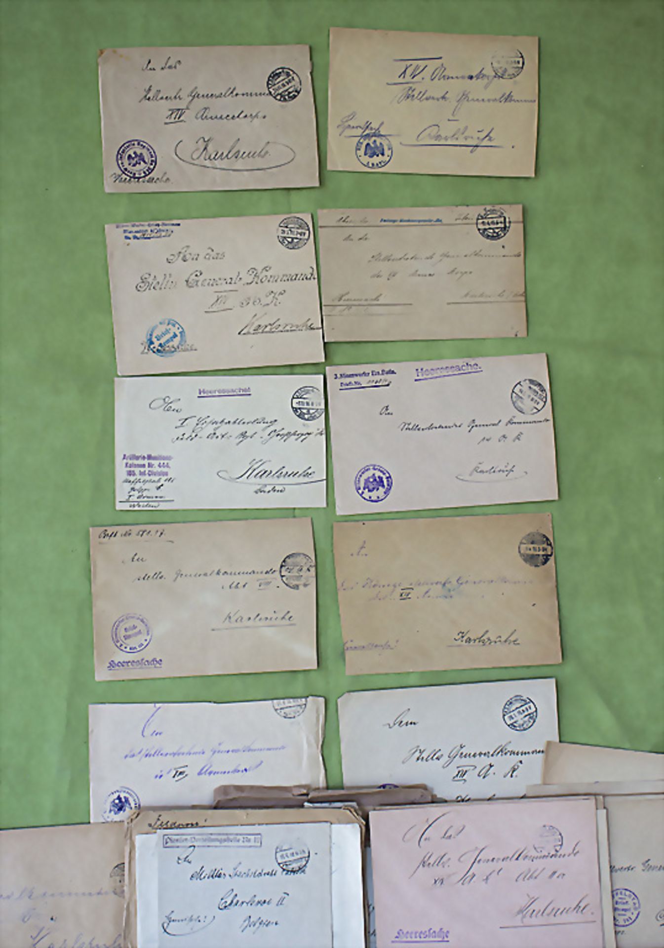 Sammlung Dienstbriefe, 1. Weltkrieg