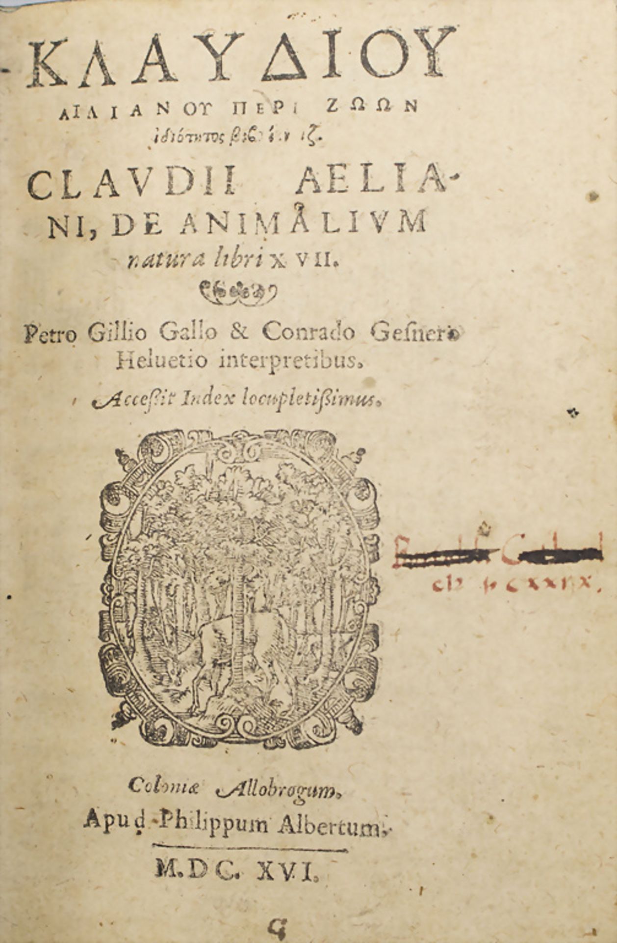 Clavdii Aeliani, de animalium, 1616