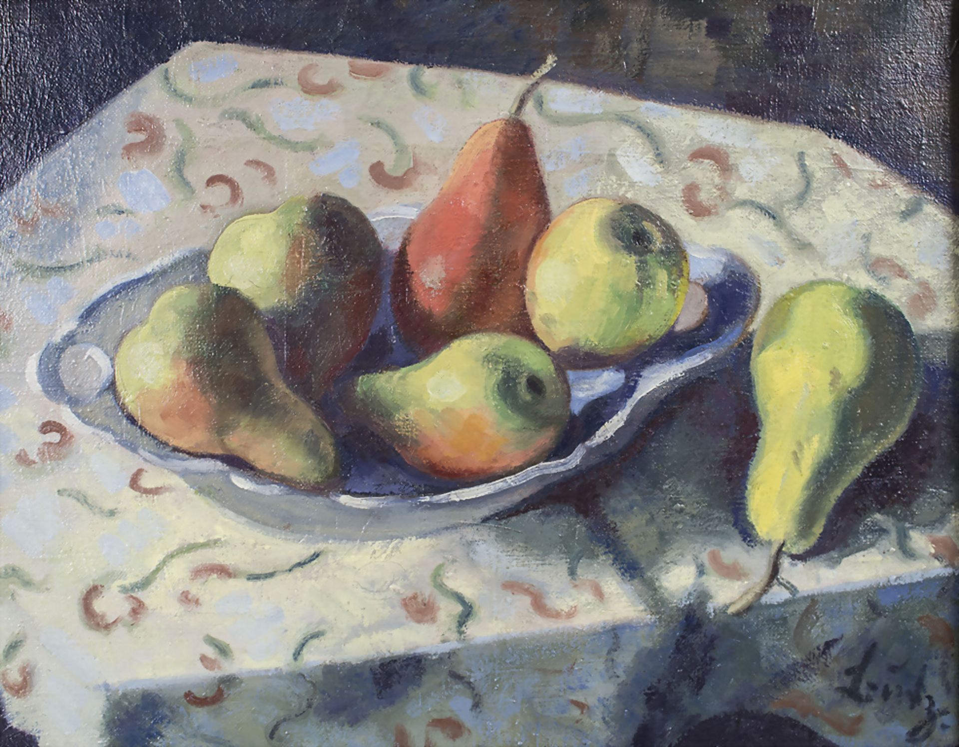 Theodor Butz (1880-1974), 'Früchtestillleben mit Birnen' / 'A fruit stillife with pears', ...