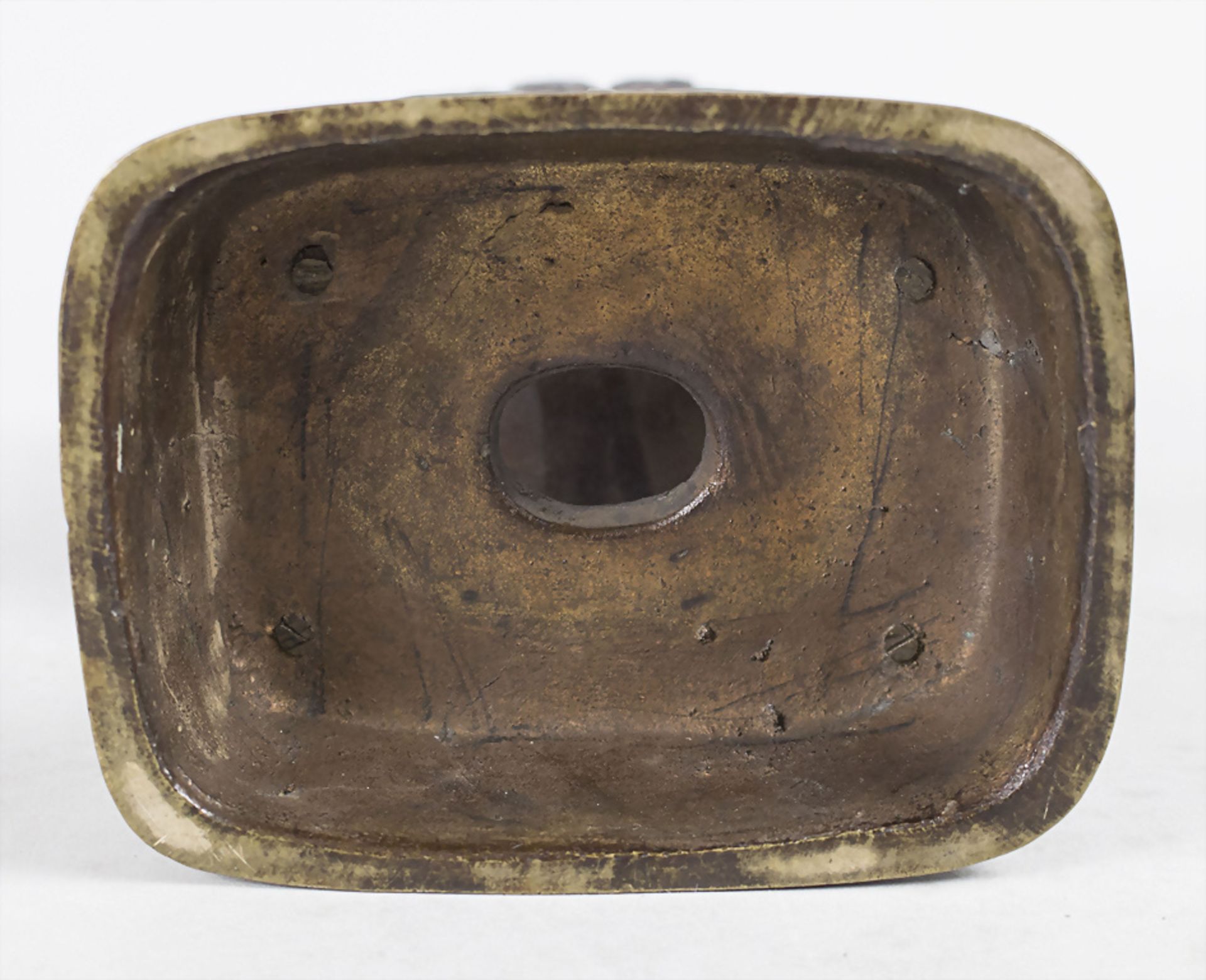 Kleines Bronzegefäß / Weihrauchbrenner / bronze vessel / incense holder, China, um 1900 - Image 3 of 3