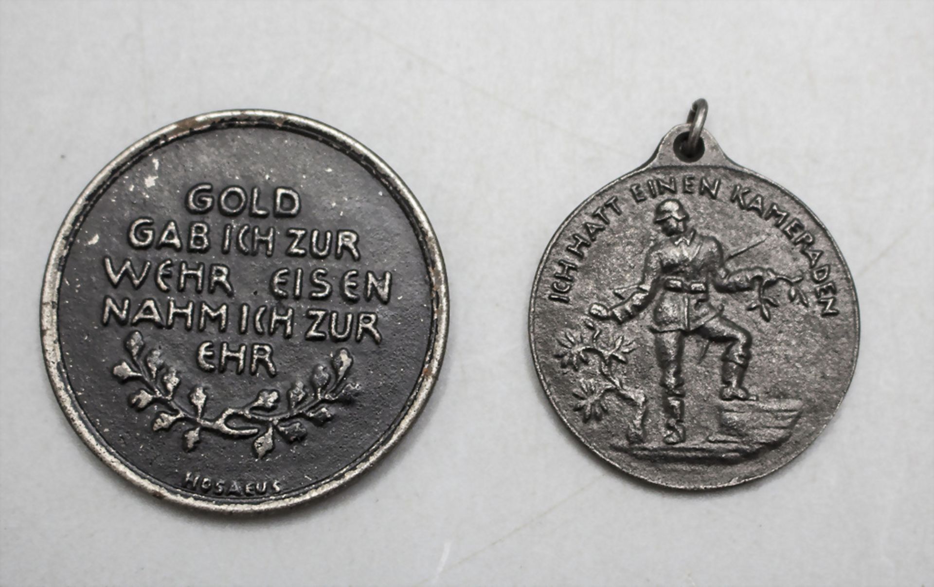 Zwei Eisen-Medaillen / Two iron medals, 1. Weltkrieg / 1st World War
