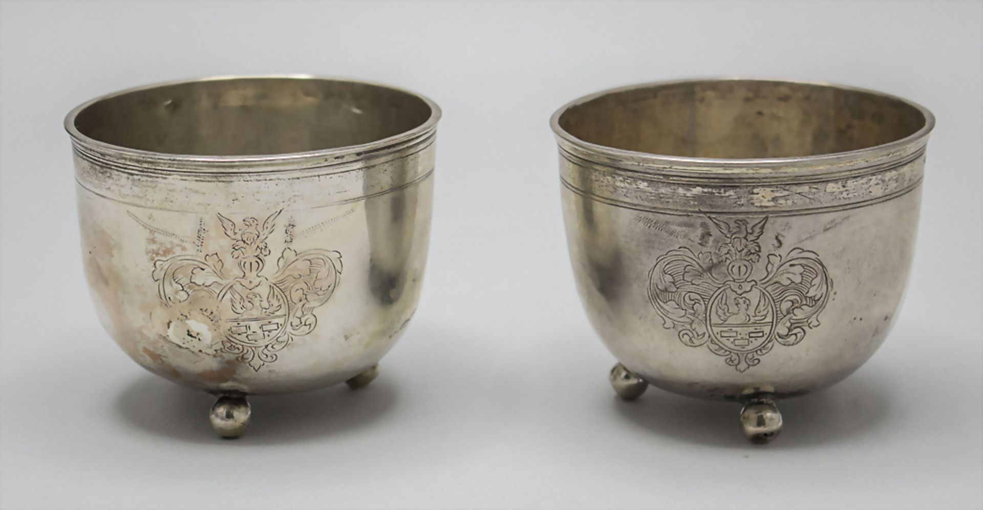 Zwei Barock Becher / Two Baroque silver beaker, Gottlieb Kuntze, Breslau / Wroclaw, 1746-1758