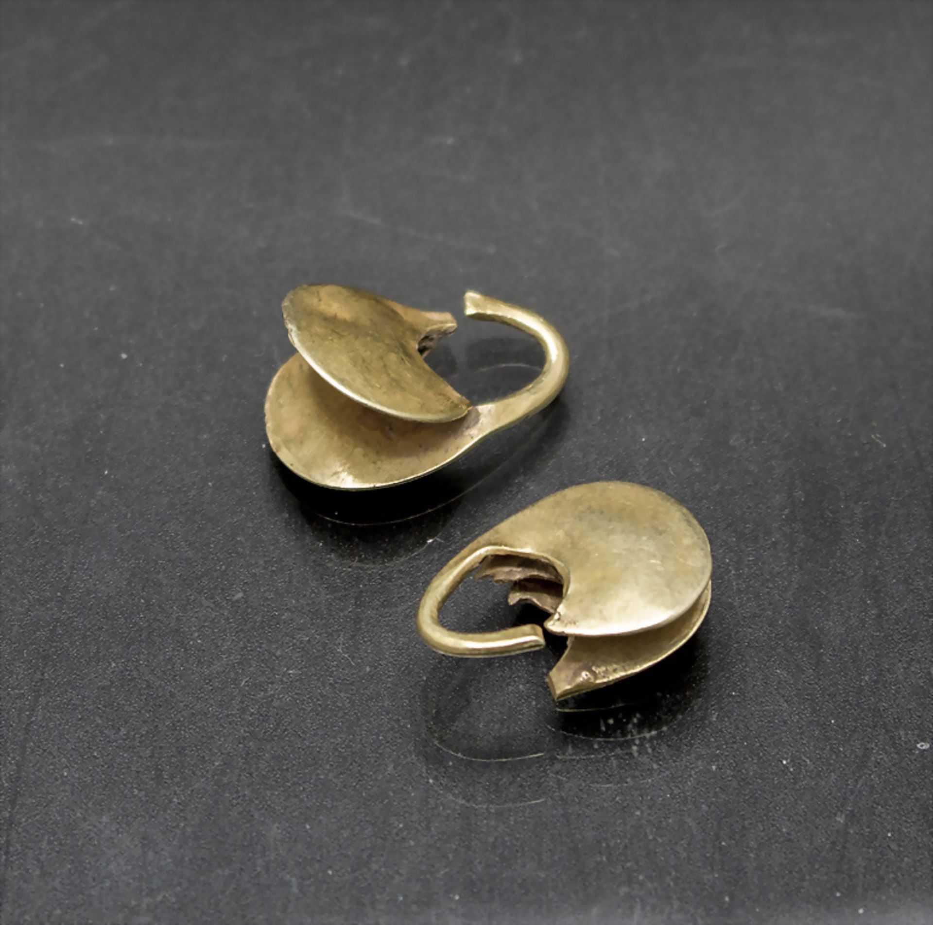 Paar Ohrringe / A pair of 14ct gold earrings - Bild 2 aus 2