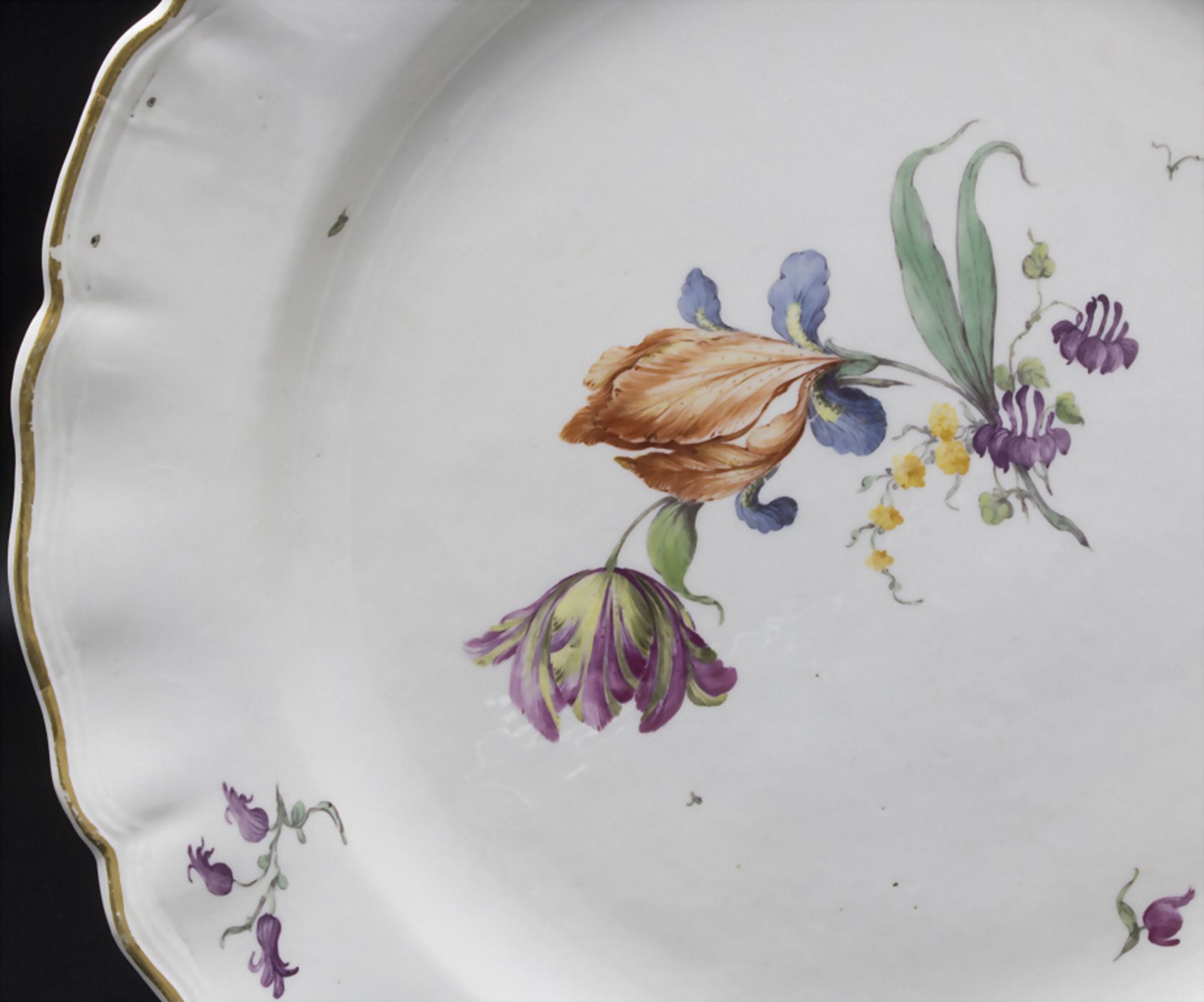 6 Teller mit Blumenmalerei / A set of 6 dinner plates with flowers, Churfürstl. Mainzische ... - Image 18 of 21