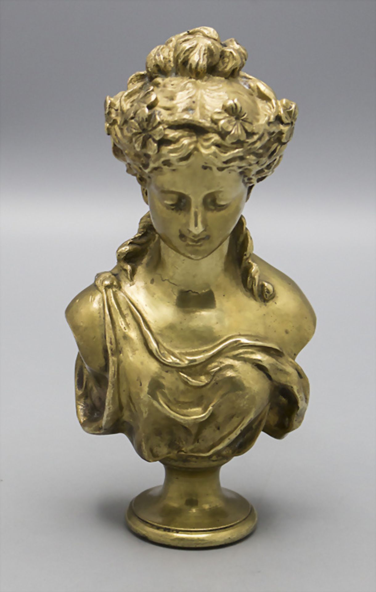 Bronzebüste einer jungen Frau / A bronze bust of a young woman, Frankreich, 19. Jh.