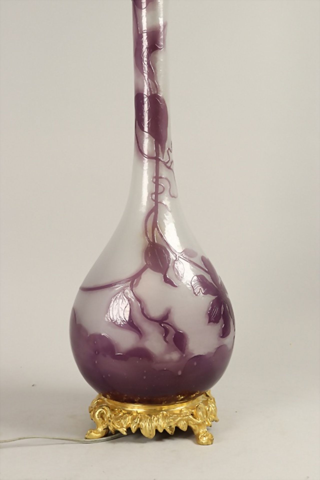 Jugendstil Lampe / An Art Nouveau cameo glass lamp, Emile Gallé, École de Nancy, um 1900 - Image 2 of 8