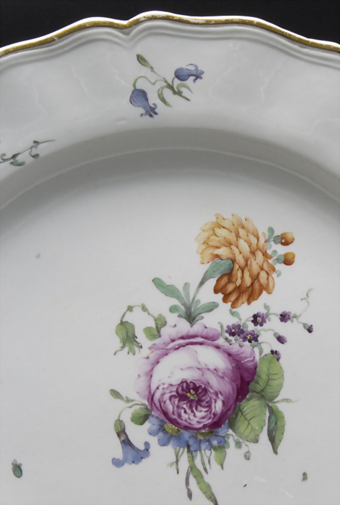 6 Teller mit Blumenmalerei / A set of 6 dinner plates with flowers, Churfürstl. Mainzische ... - Image 13 of 21