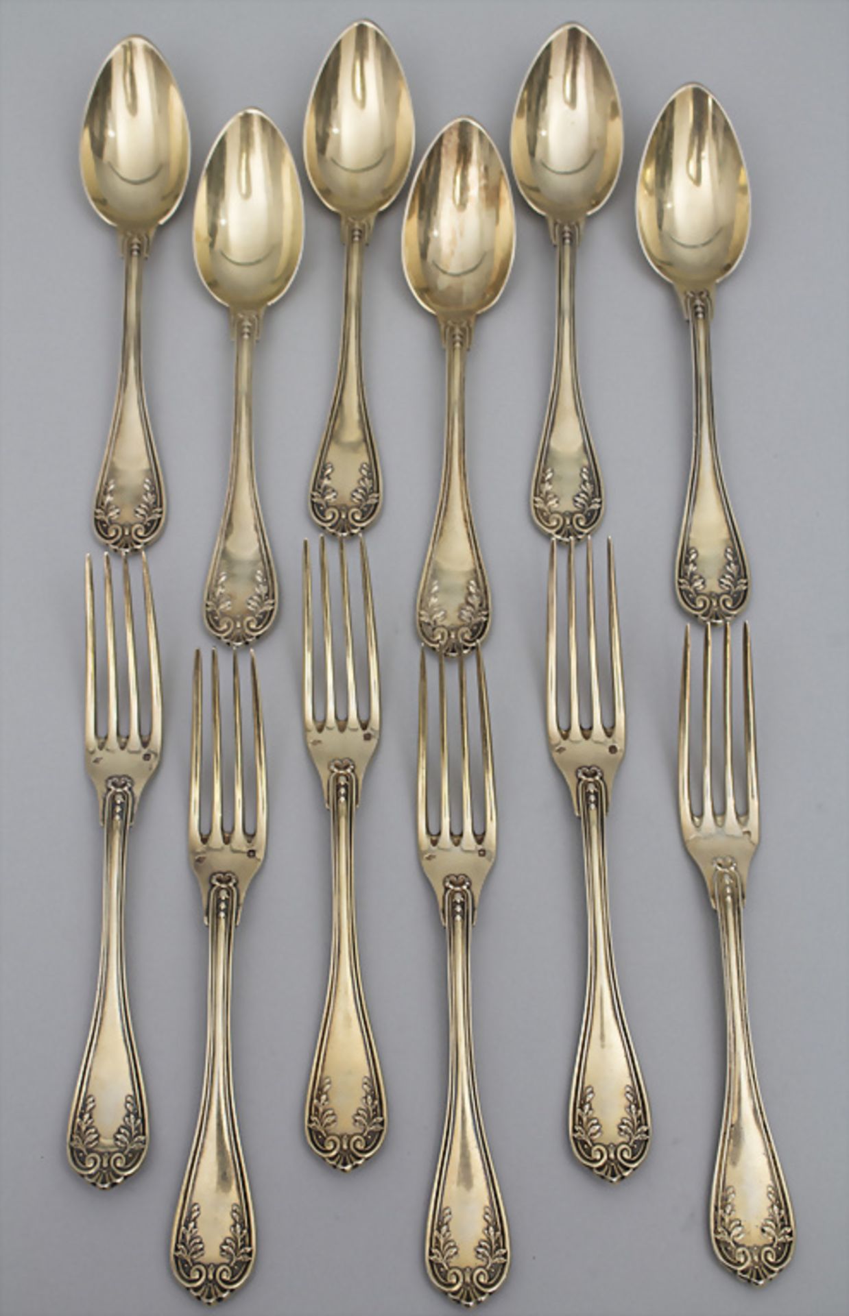 12-teiliges Silberbesteck / A 12-part silver cutlery, Veyrat, Paris, um 1900