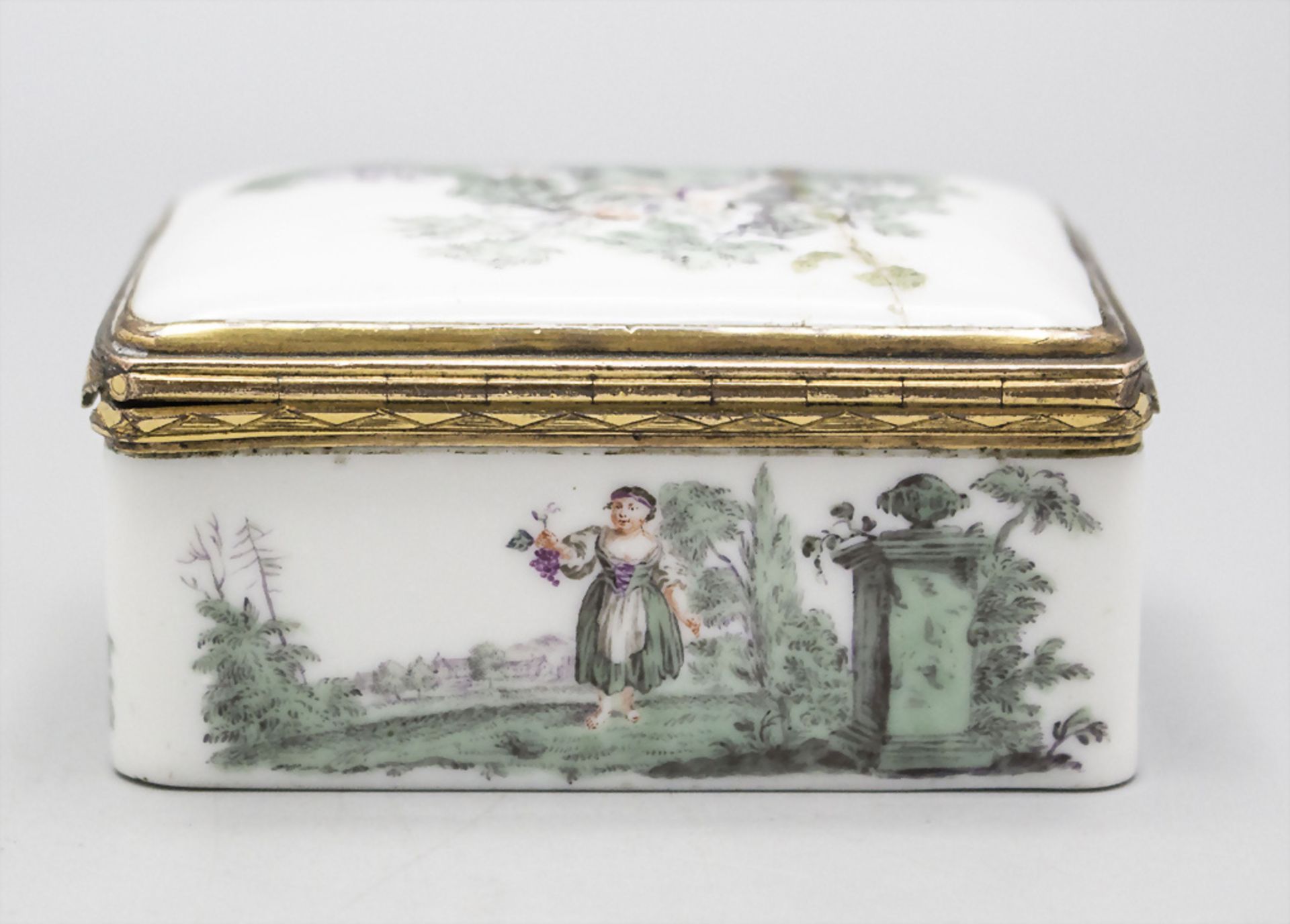 Rokoko Tabatiere mit Watteauszenen / A Rococo snuff box, Meissen, um 1750 - Image 4 of 7