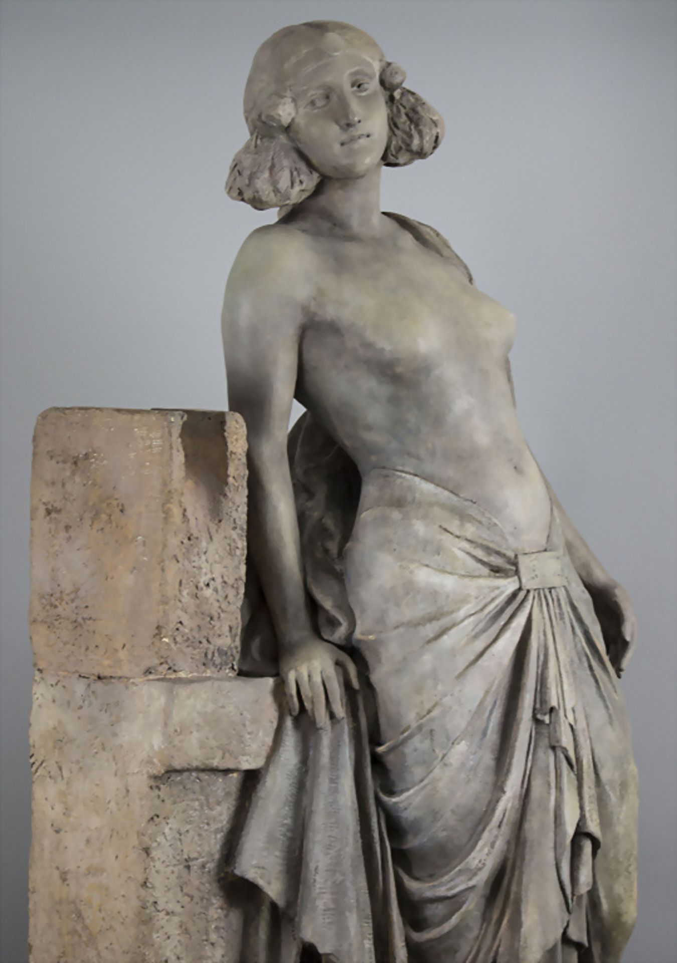 Jugendstil Figur 'Die Sehnsucht' / An Art Nouveau terracotta figure of a nude, Friedrich ... - Image 5 of 9