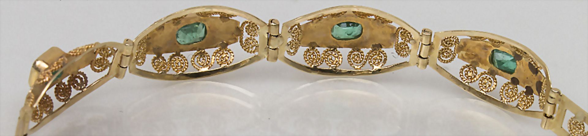 Goldarmband mit Smaragden / An 18k. gold bracelet with emaralds - Image 3 of 3