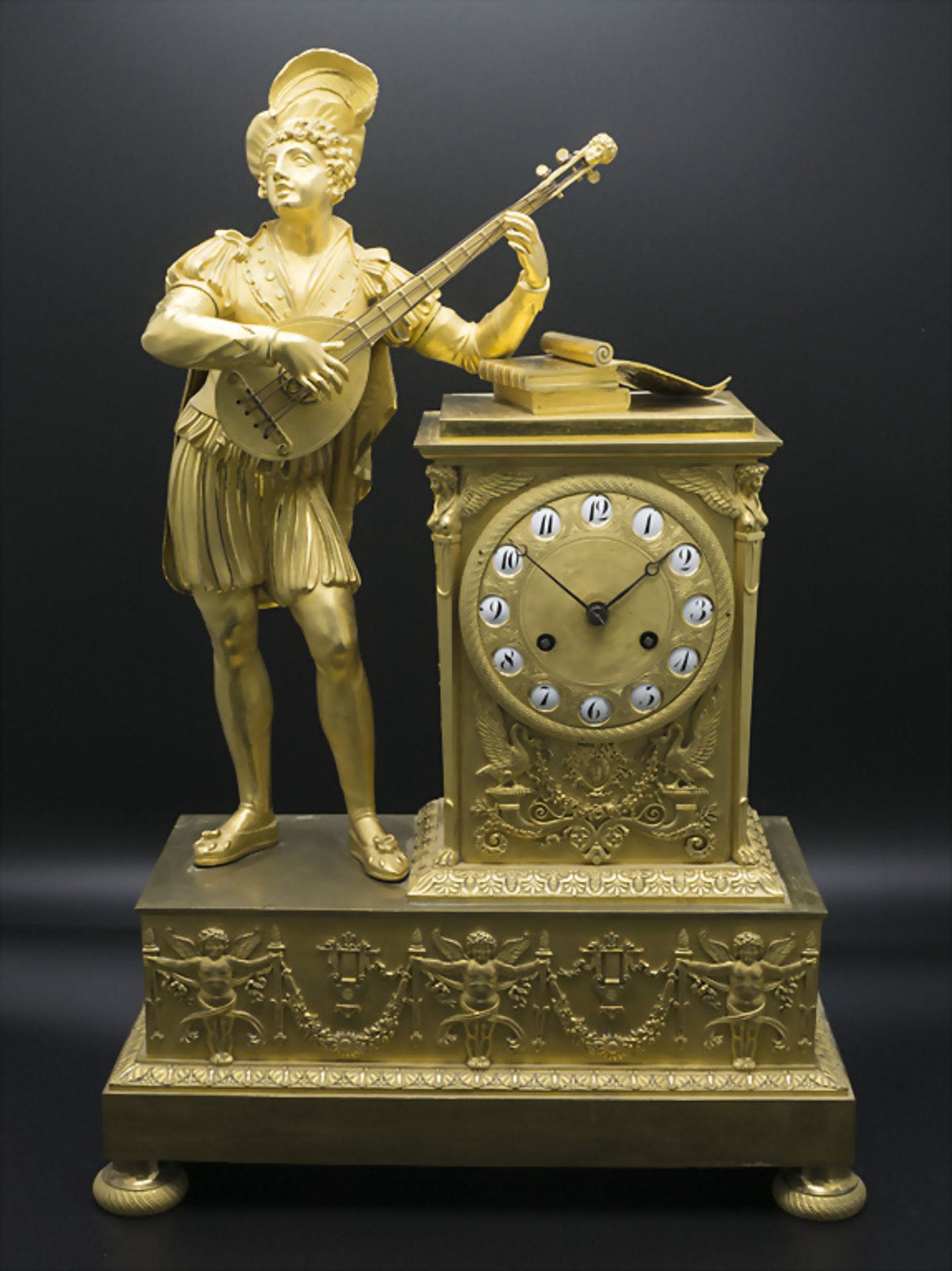 Bronze Pendule Époque Restauration / An ormolu mantel clock, Frankreich, um 1820
