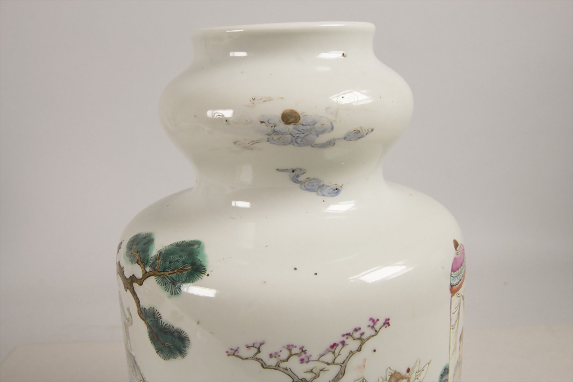 Ziervase / A decorative vase, China, Qing Dynastie (1644-1911), gemarkt Qianlong (1736-1795) - Bild 5 aus 10