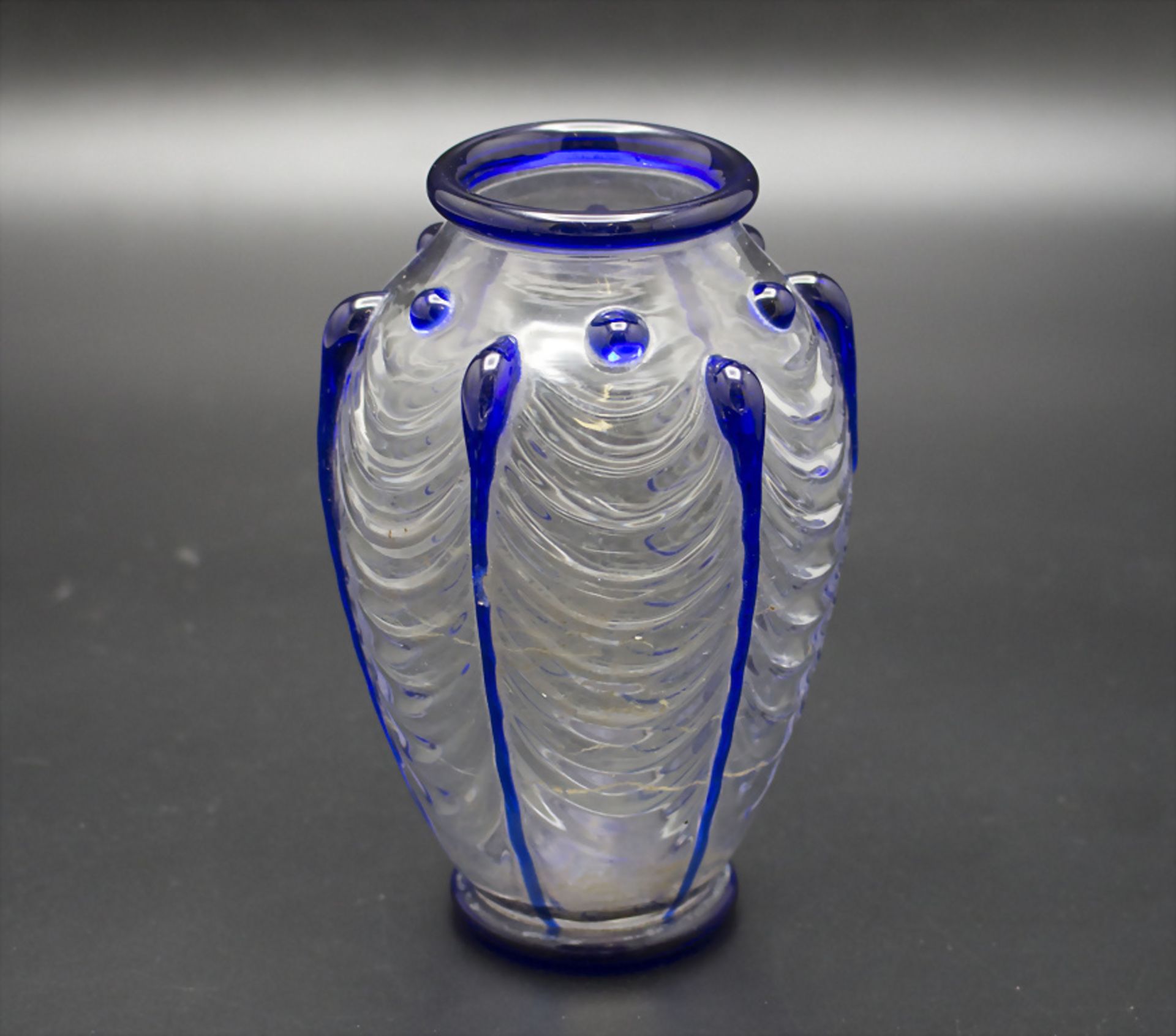 Art Déco Vase, Paul Nicolas, Cristallerie Art Verrier de Saint-Louis, Frankreich, um 1925
