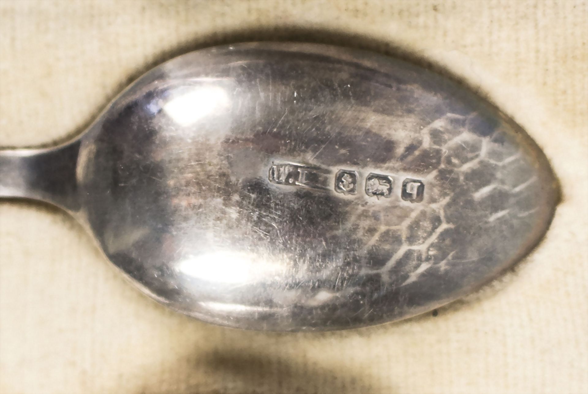 6 Mokkalöffel / A set of 6 Sterling silver mocha spoons, William Devenport, Birmingham, 1915 - Image 3 of 4