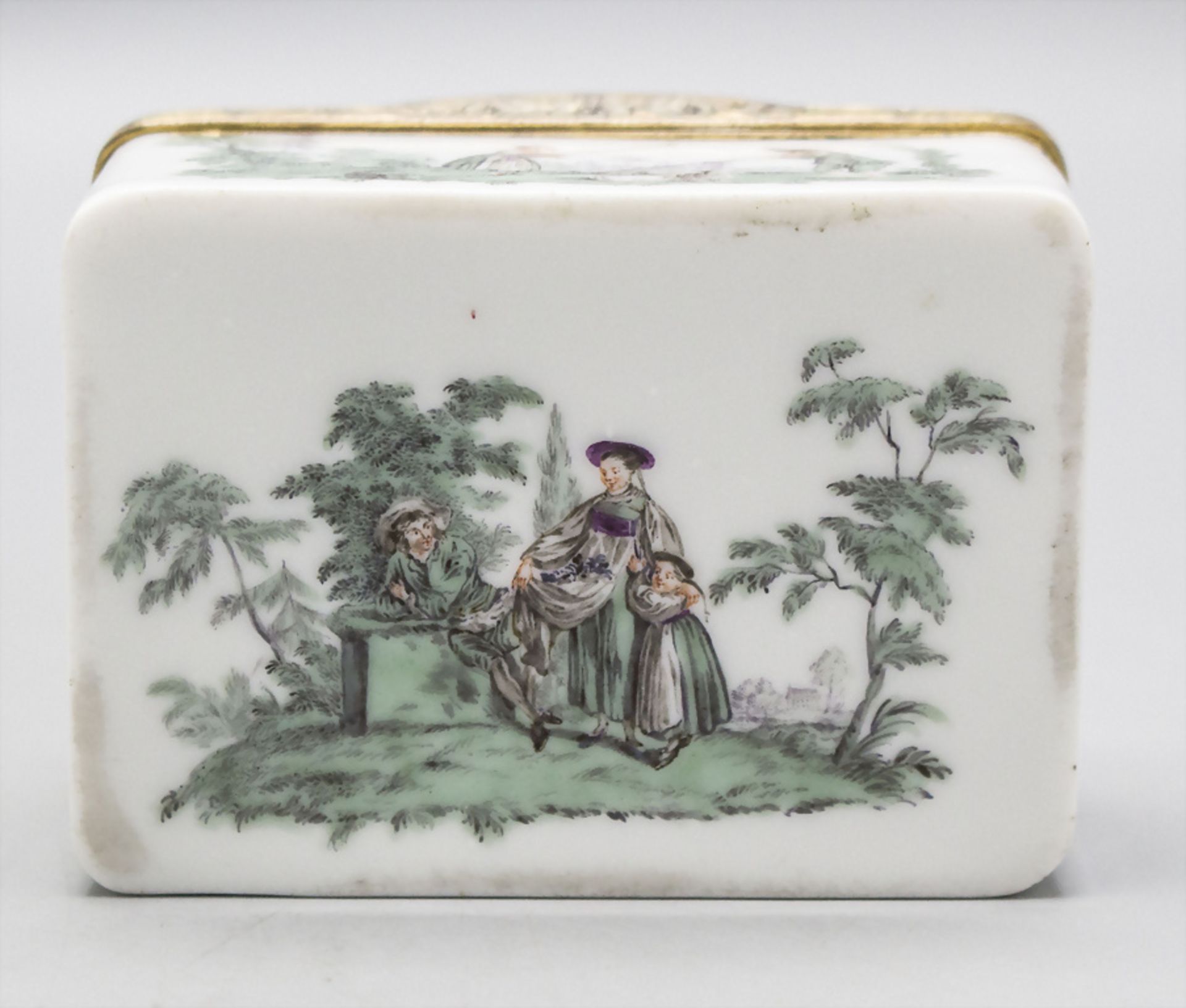 Rokoko Tabatiere mit Watteauszenen / A Rococo snuff box, Meissen, um 1750 - Image 6 of 7