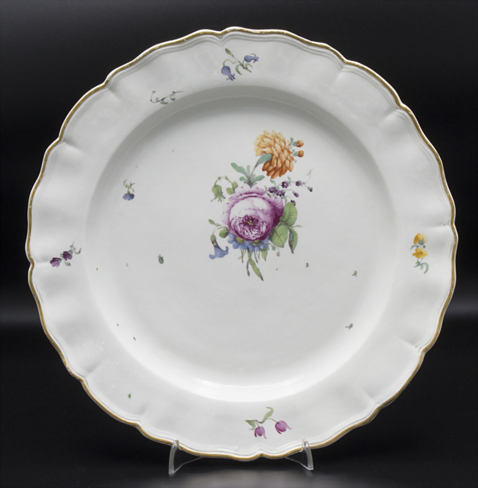 6 Teller mit Blumenmalerei / A set of 6 dinner plates with flowers, Churfürstl. Mainzische ... - Image 12 of 21