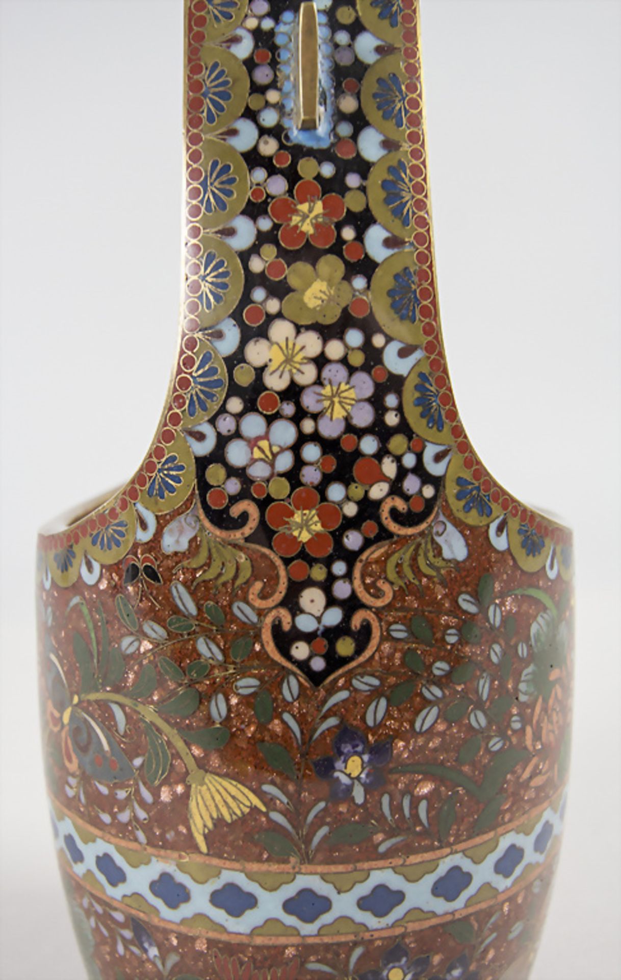 Cloisonné-Henkelkörbchen / A Cloisonné basket with handles, Japan, Meji-Periode - Image 3 of 6