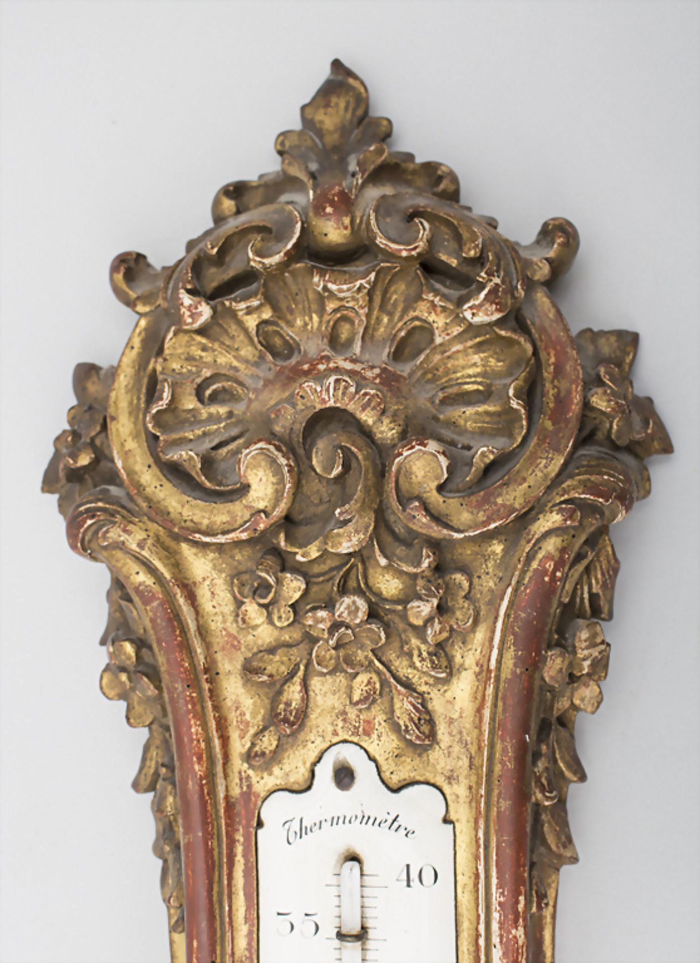 Louis-Seize Wanduhr mit Wetterthermometer / Louis XVI wall clock with weather thermometer, ... - Bild 7 aus 7