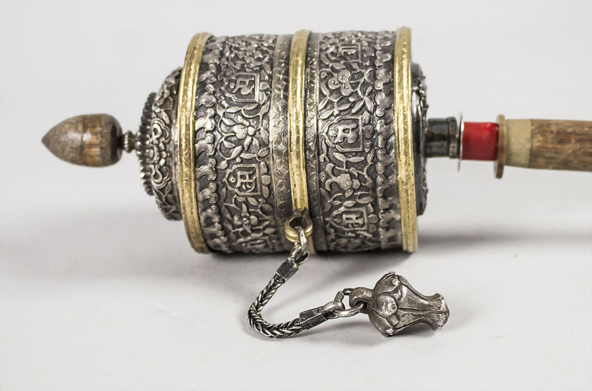 Seltene Prunk-Gebetsmühle / A rare magnificent prayer wheel, Tibet, 18. Jh. - Bild 2 aus 6