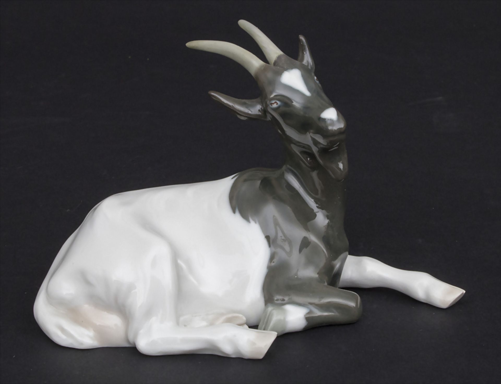 Jugendstil Tierfigur 'Ziegenbock' / An Art Nouveau animal figure of a billy goat, Erich Hösel, ... - Image 3 of 9